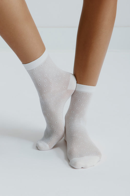 Dotty Socks in White