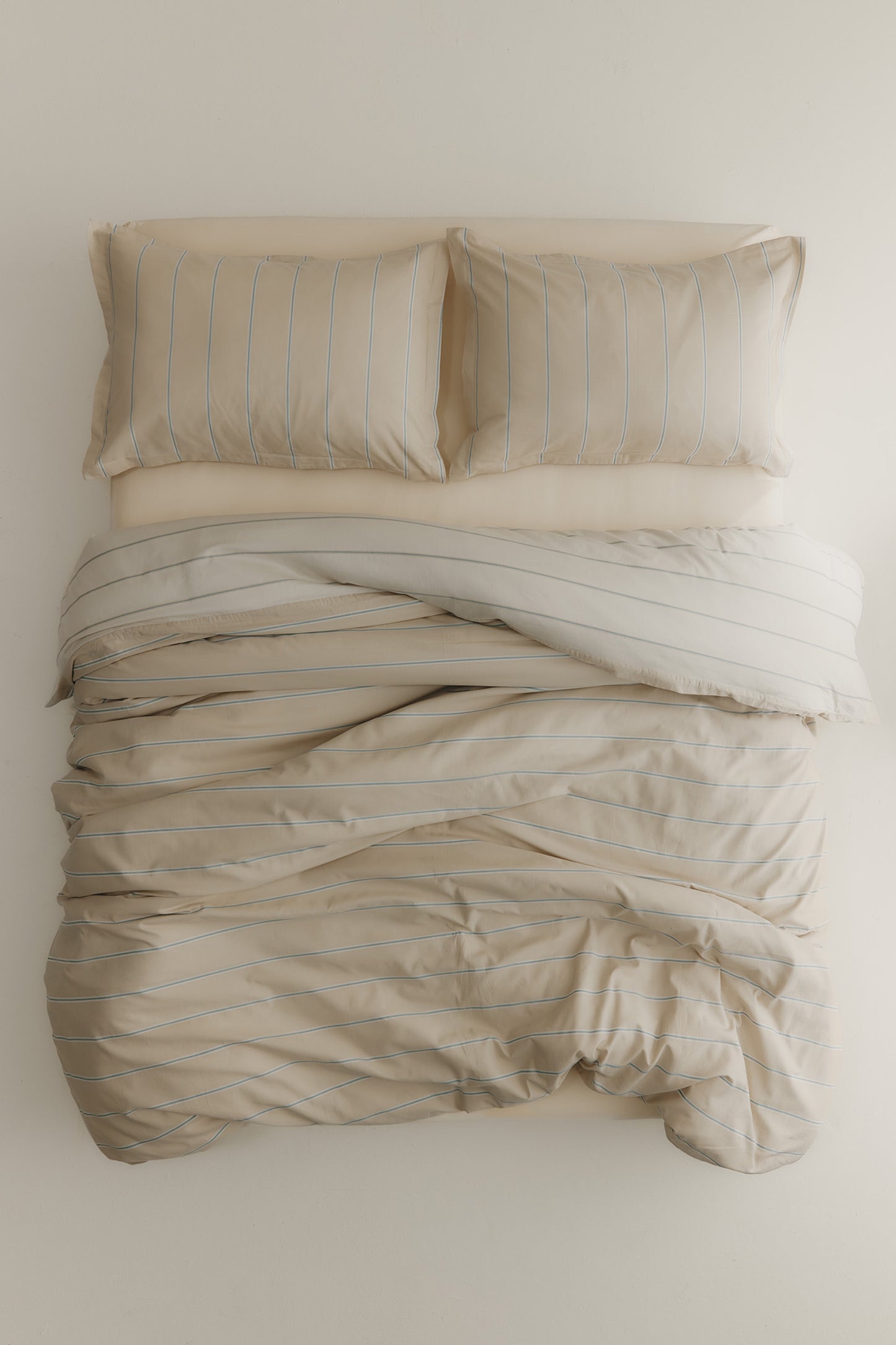 Duvet Cover and Sham Set in Sand/Natural Stripe