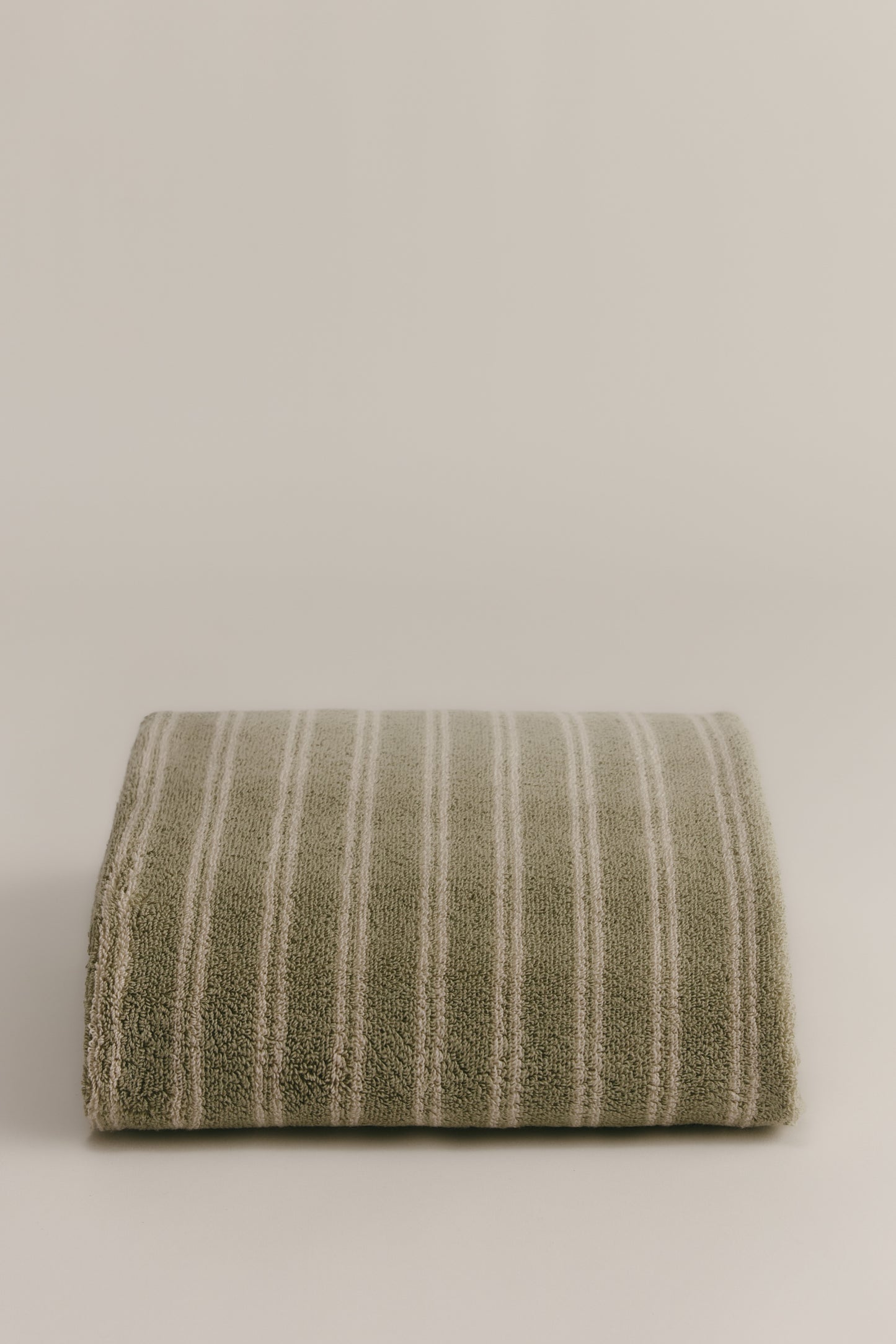 Egyptian Cotton Bath Sheet in Sage/Natural Stripe