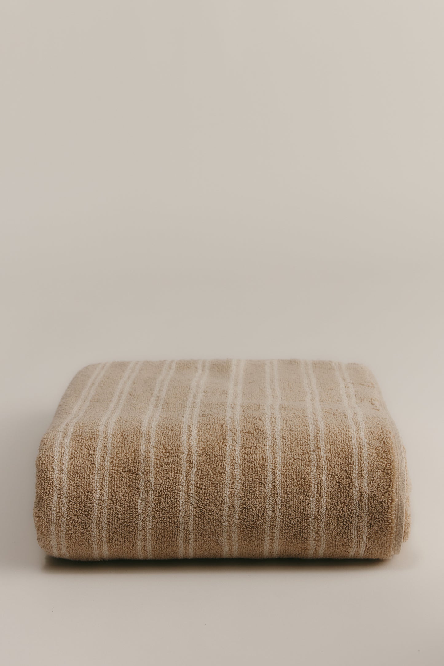 Egyptian Cotton Bath Sheet in Sand/Natural Stripe