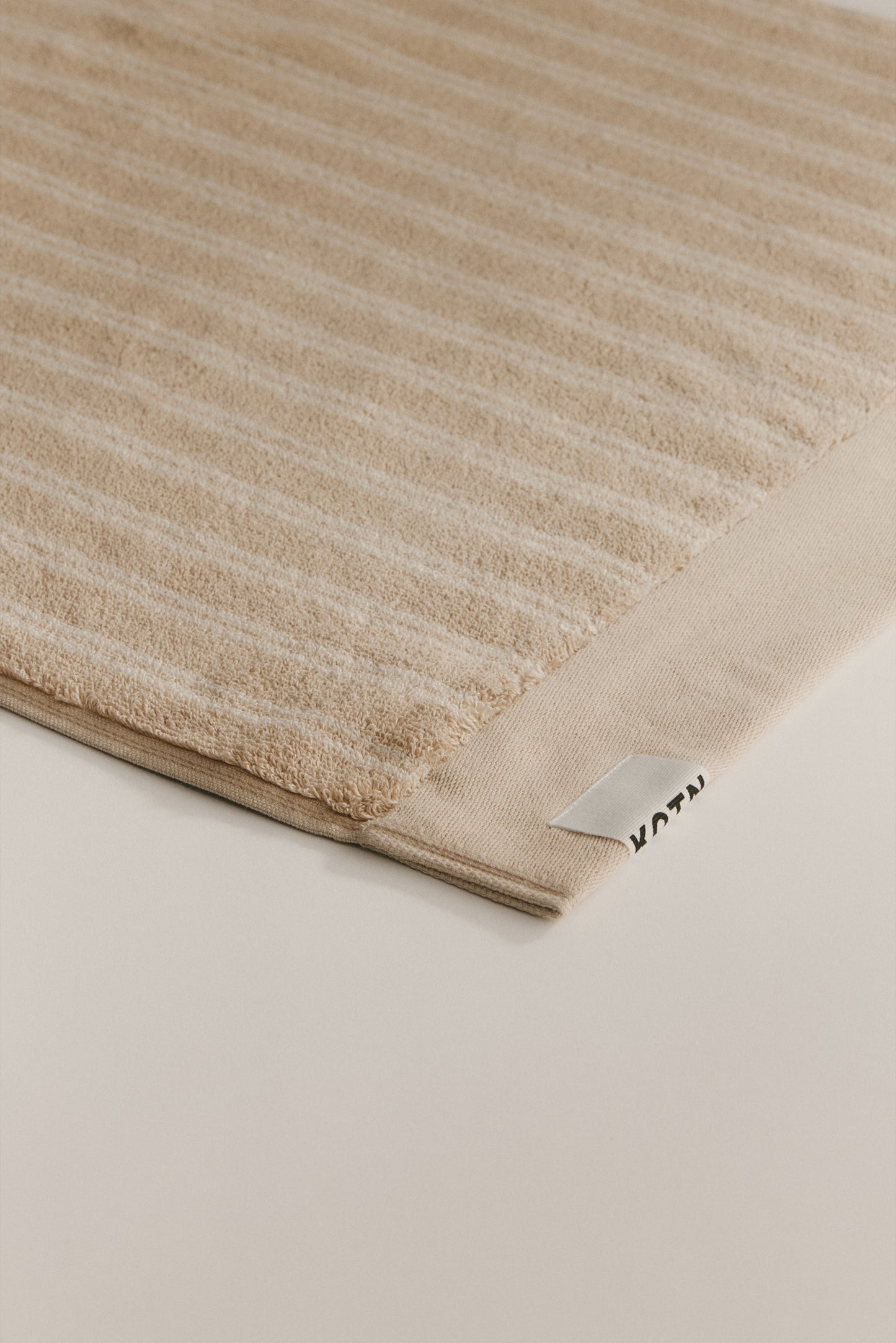 Egyptian Cotton Bath Sheet in Sand/Natural Stripe