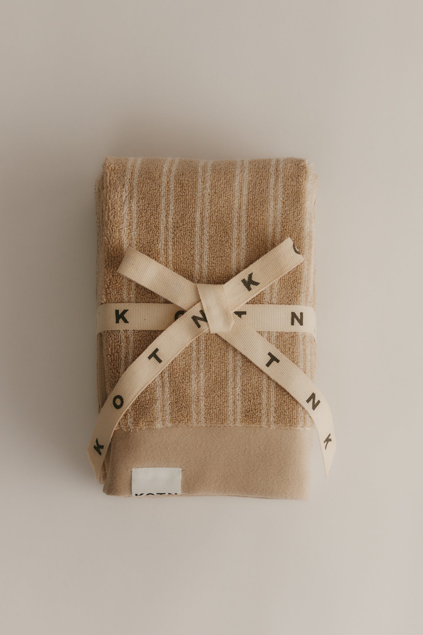 Egyptian Cotton Hand Towel (2 Pack) in Sand/Natural Stripe