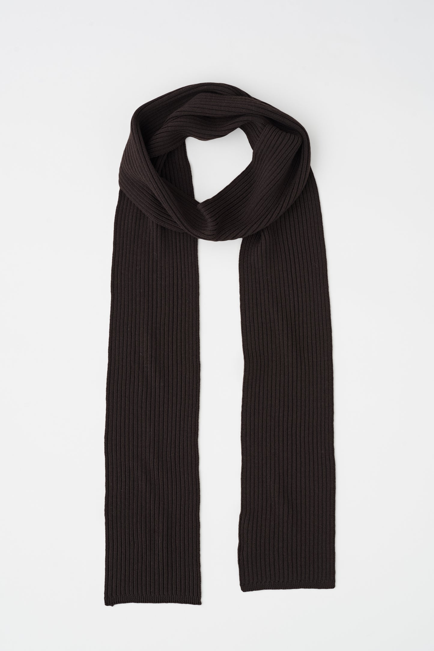Elba Merino Skinny Scarf in Coffee Bean