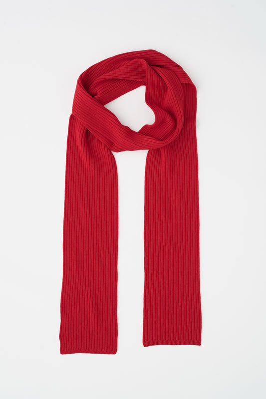 Elba Merino Skinny Scarf in Fiery Red