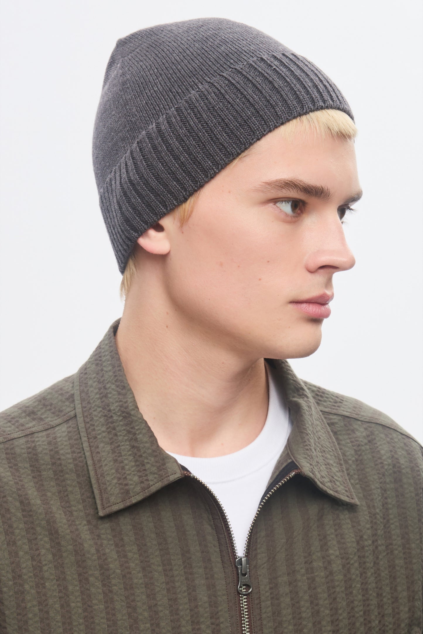 Elba Merino Beanie in Charcoal Melange