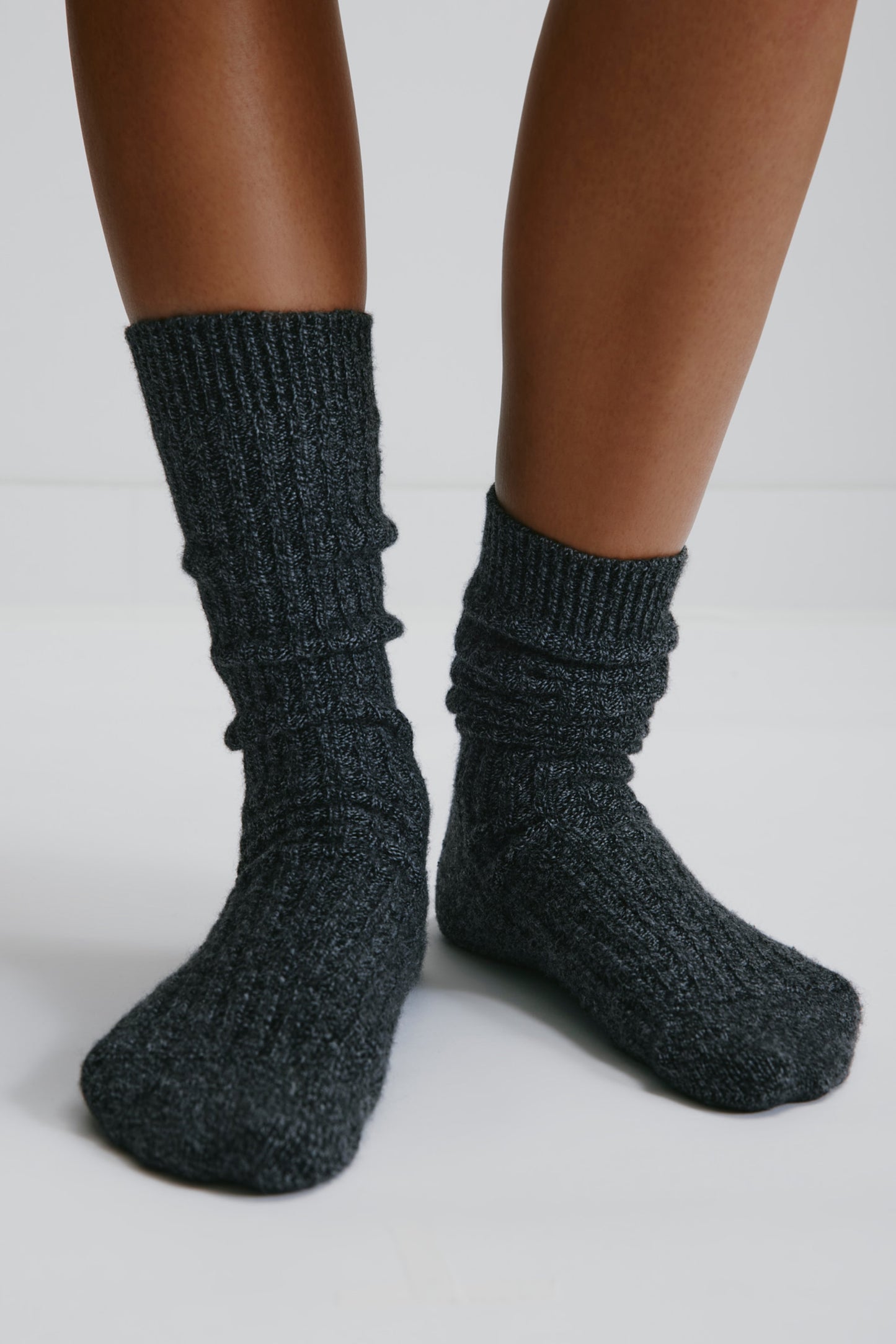 Highlands Sweater Socks in Black/Charcoal
