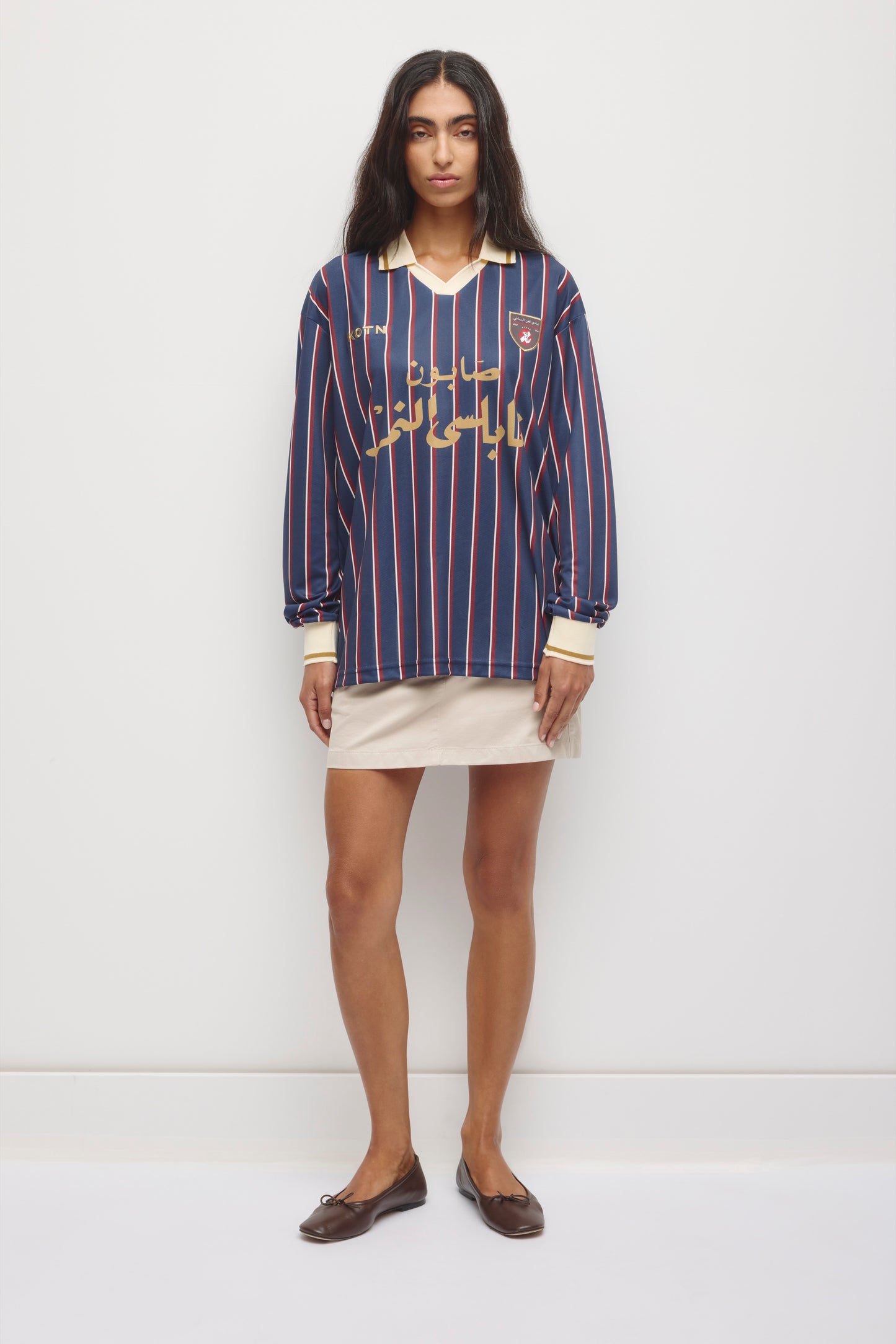 Kotn LS Soccer Jersey in Deep Ocean/Carmine/Birch