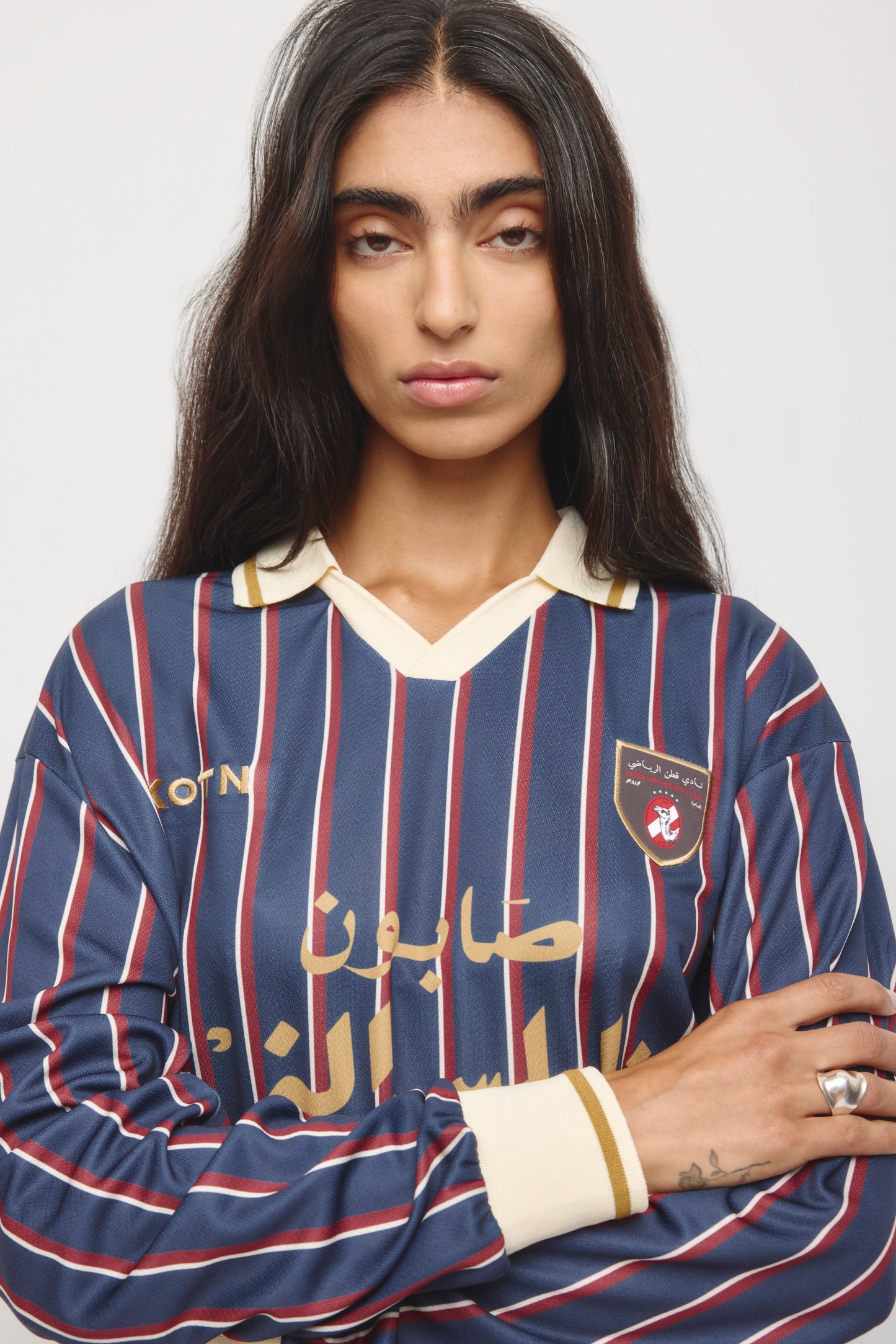 Kotn LS Soccer Jersey in Deep Ocean/Carmine/Birch