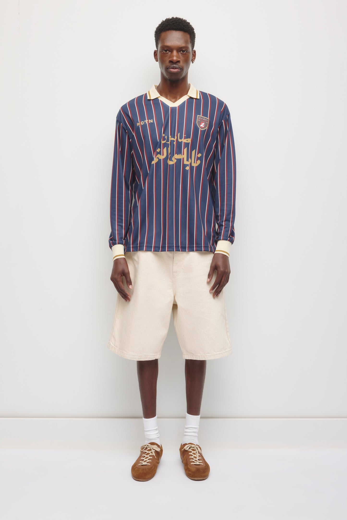 Kotn LS Soccer Jersey in Deep Ocean/Carmine/Birch