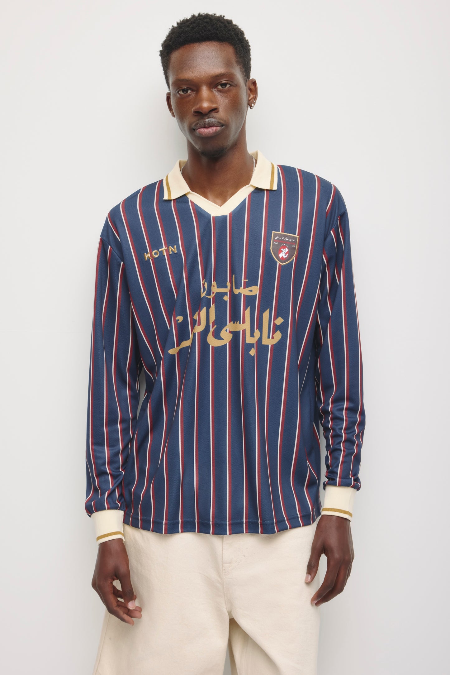 Kotn LS Soccer Jersey in Deep Ocean/Carmine/Birch