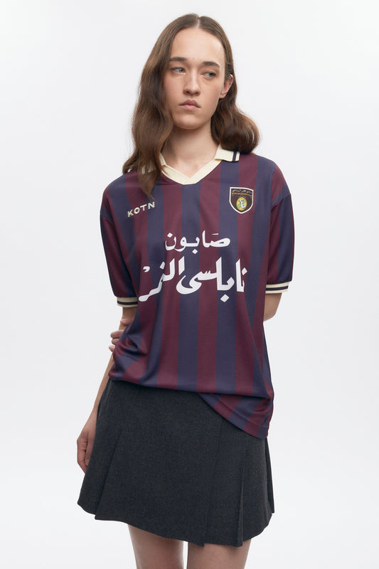 Kotn SS Soccer Jersey in Plum/Navy