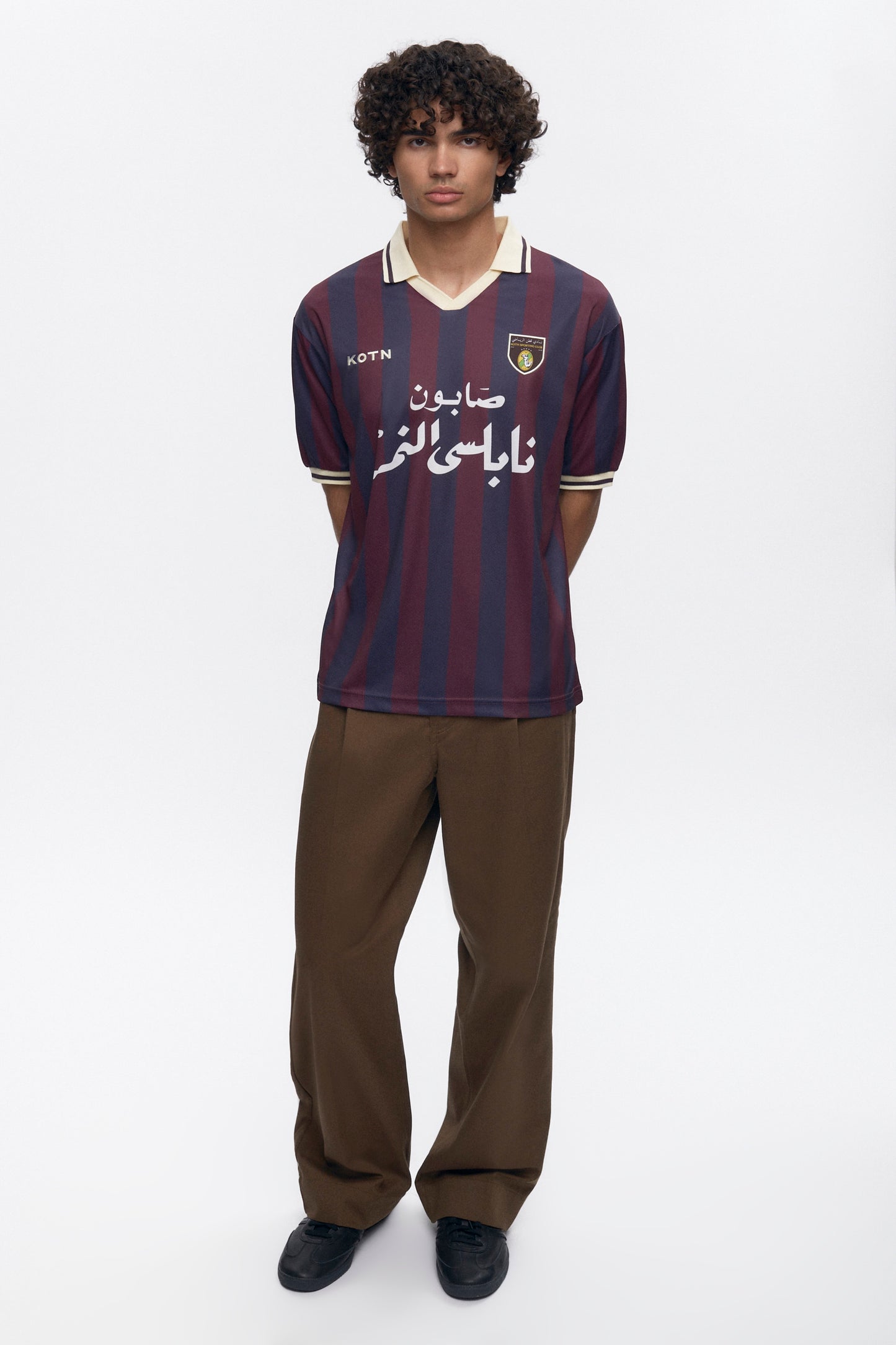 Kotn SS Soccer Jersey in Plum/Navy