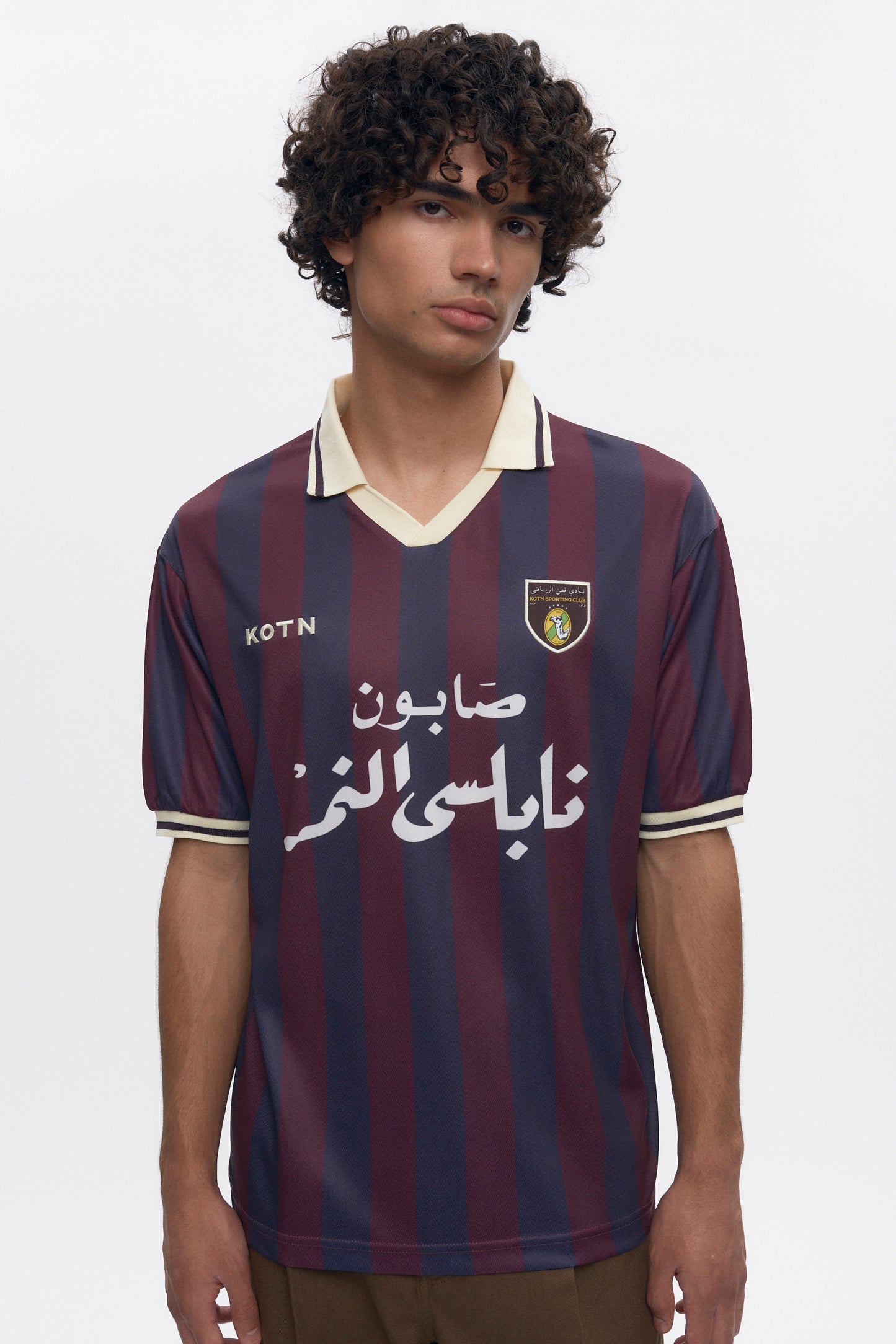 Kotn SS Soccer Jersey in Plum/Navy