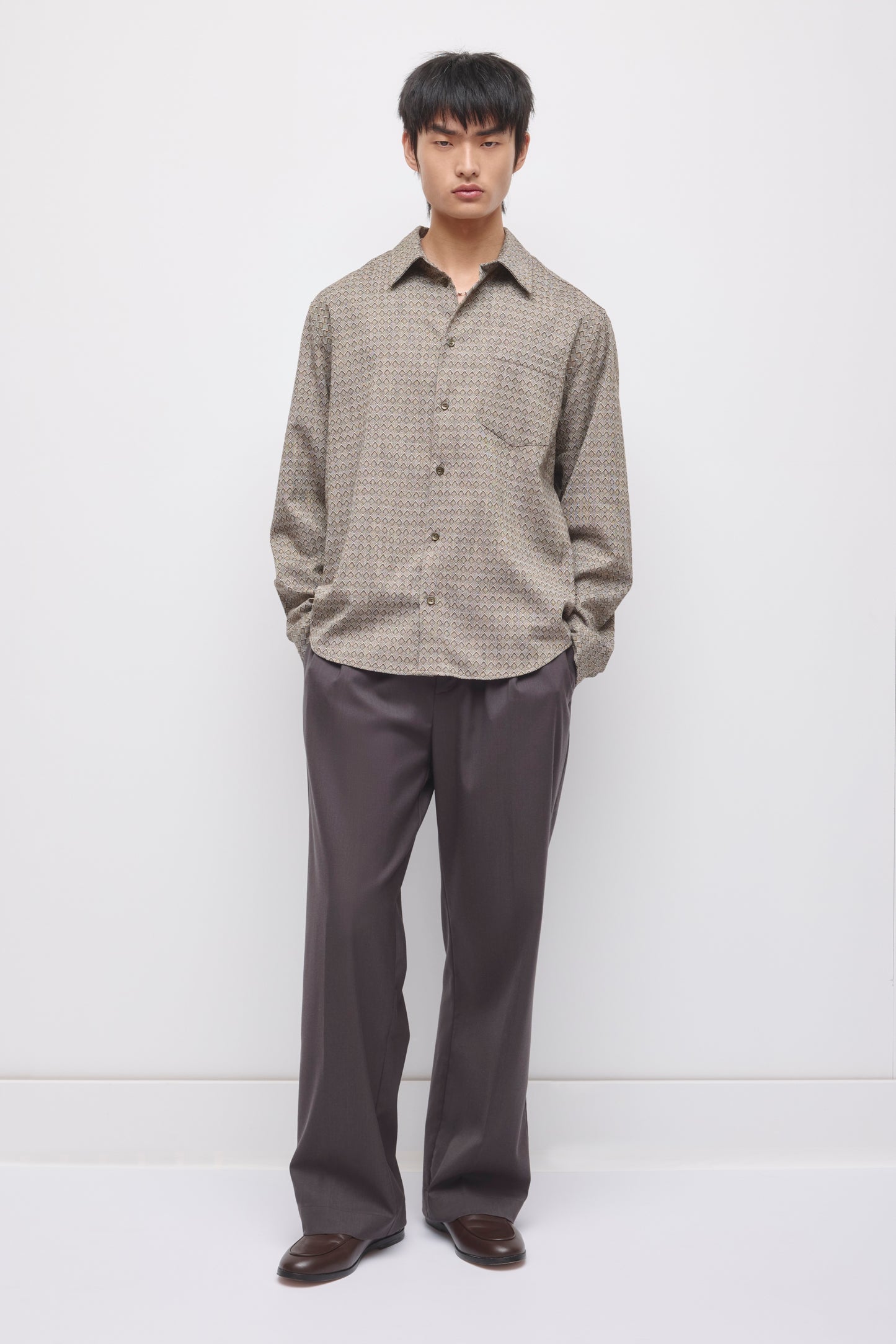 Men's Afa Shirt in Truffle Print
