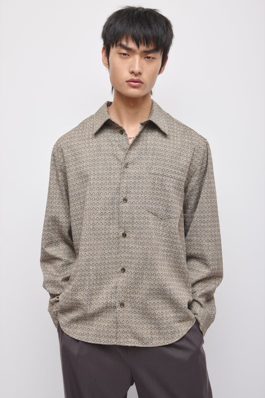 Men's Afa Shirt in Truffle Print