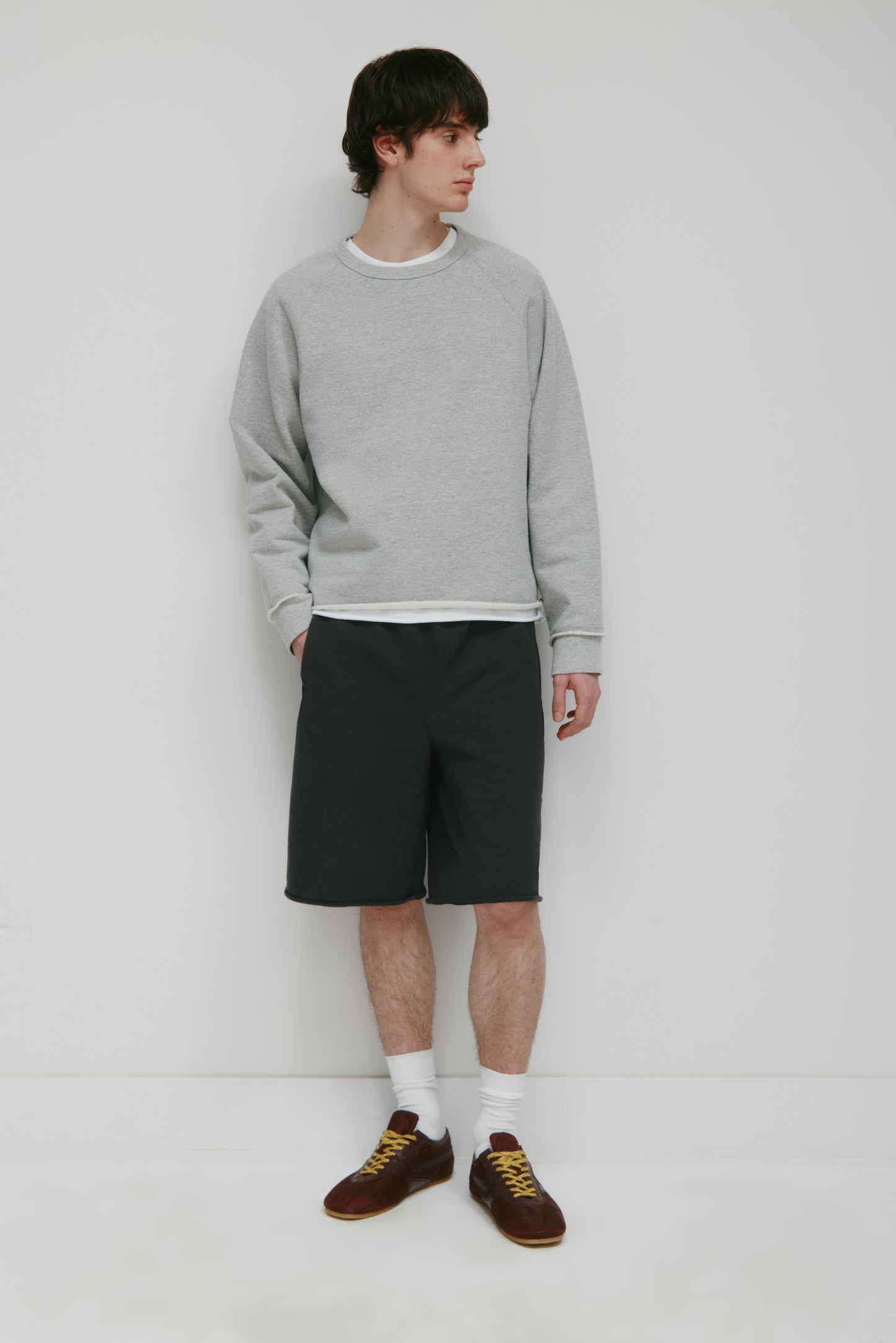 Men's Asr Cut-off Crewneck in Heather Grey