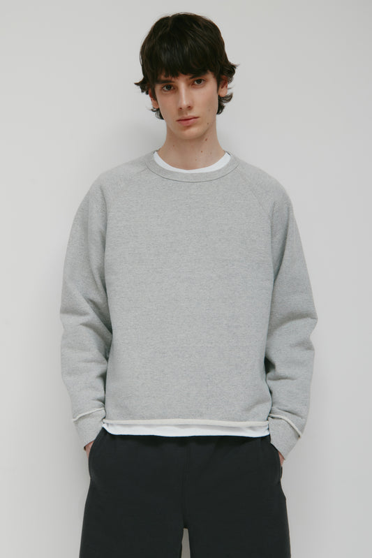 Men's Asr Cut-off Crewneck in Heather Grey