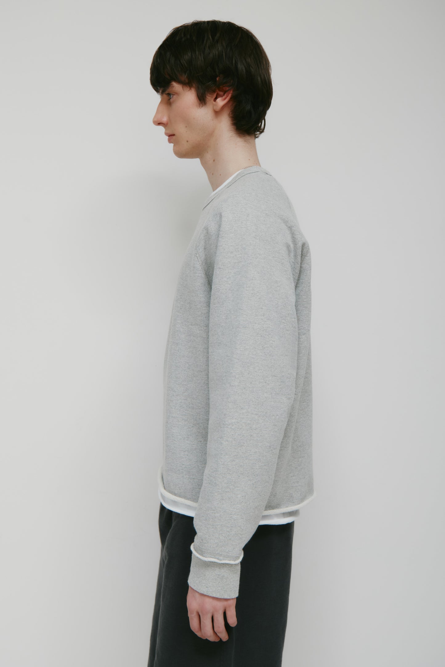 Men's Asr Cut-off Crewneck in Heather Grey