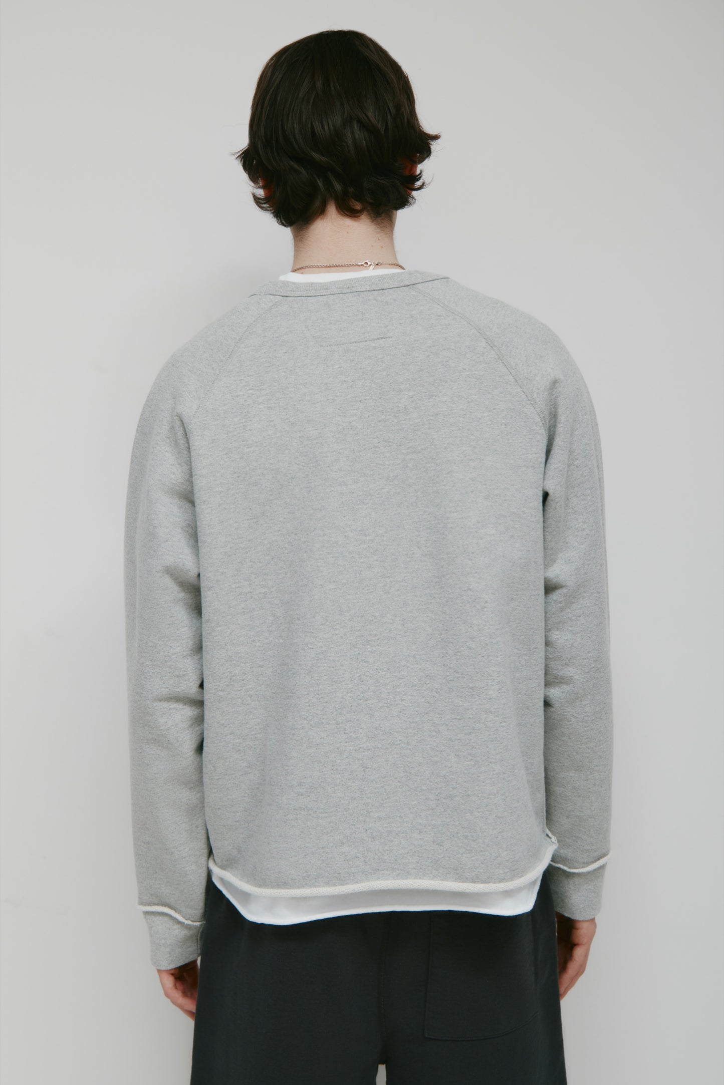 Men's Asr Cut-off Crewneck in Heather Grey