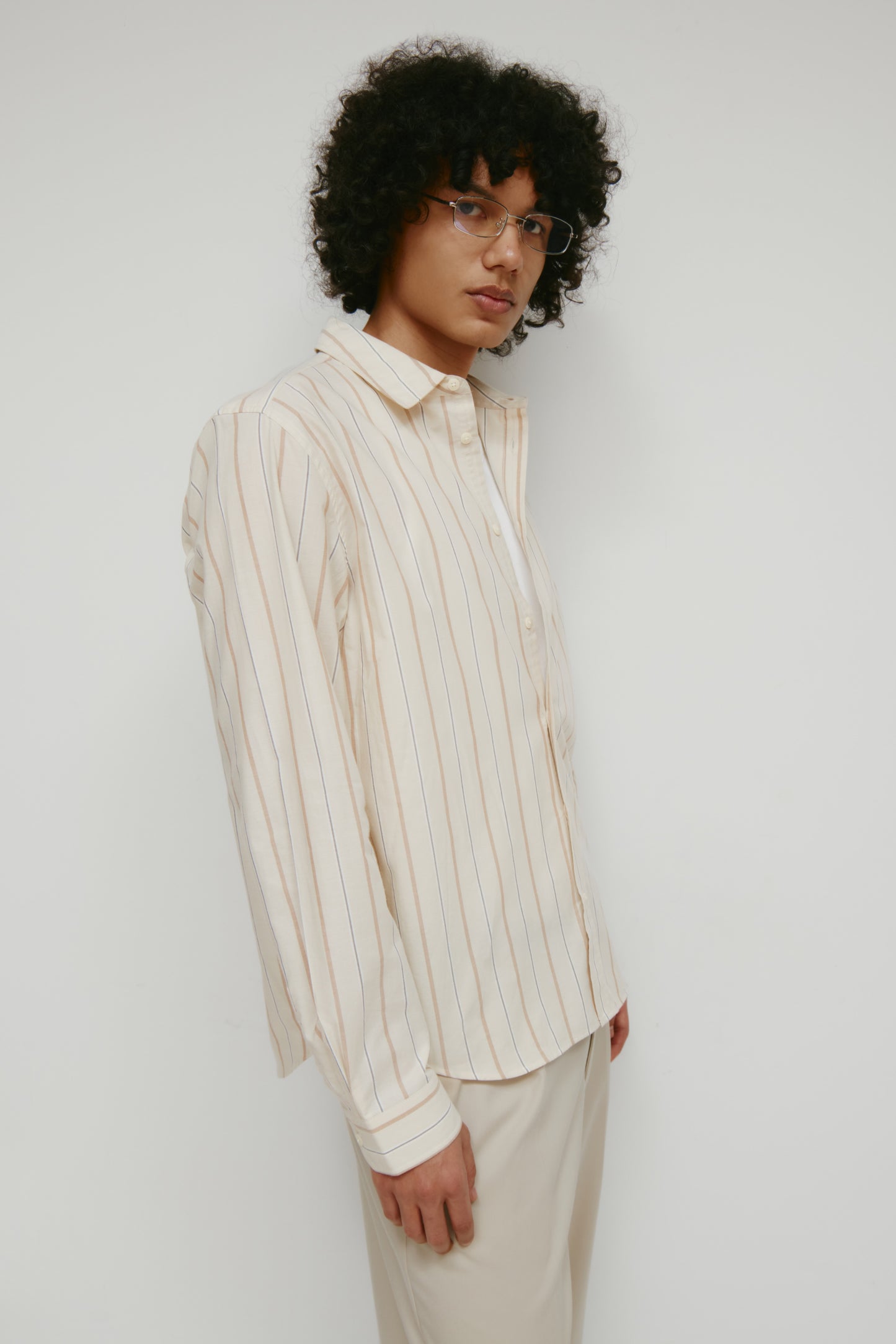 Men's Classic Stripe Shirt in Stone/Otter/Walnut Stripe