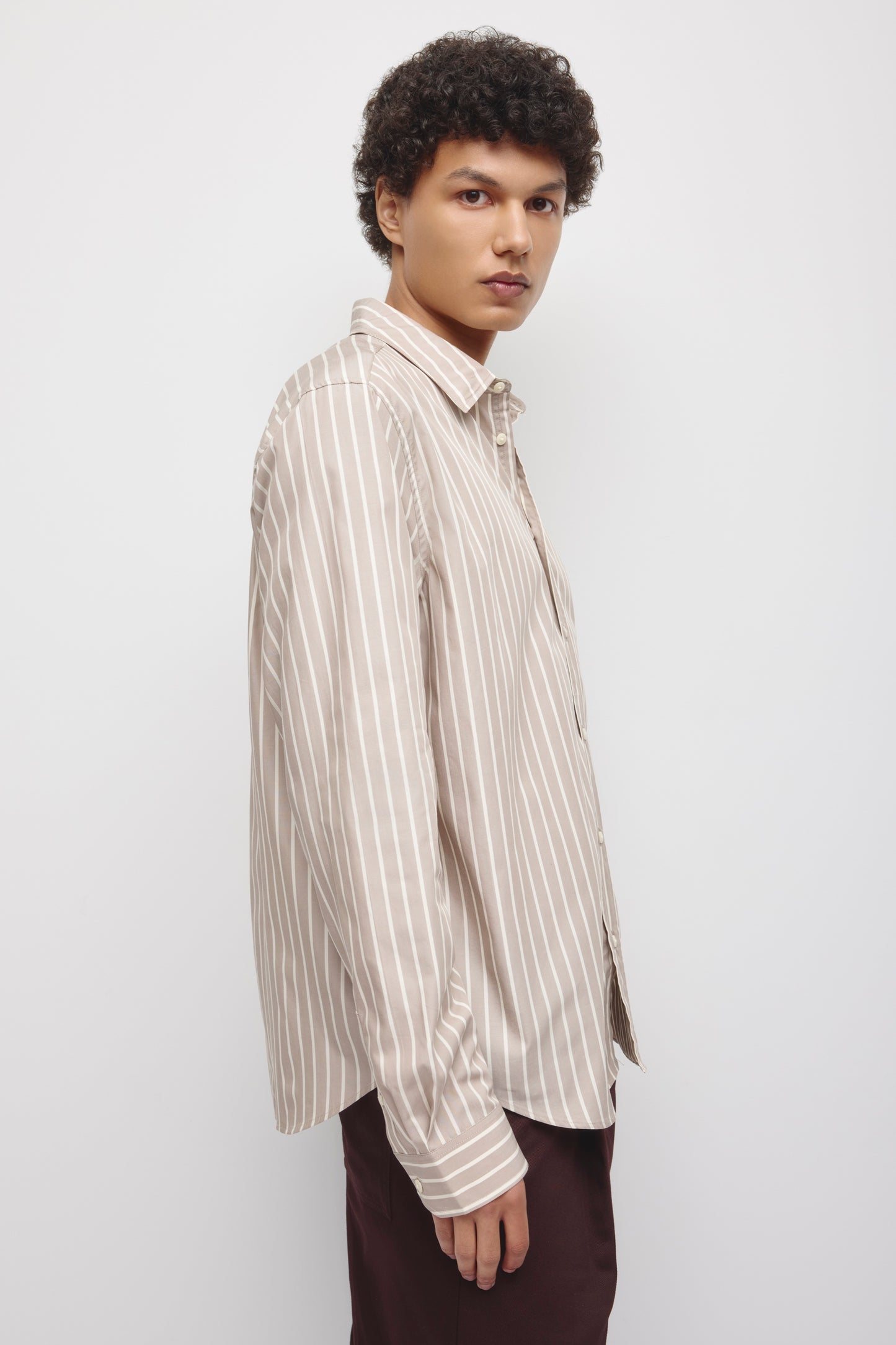 Men's Classic Stripe Shirt in Teak/Birch Stripe