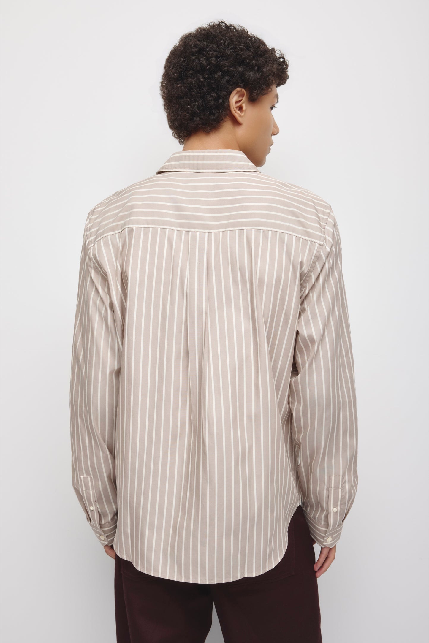 Men's Classic Stripe Shirt in Teak/Birch Stripe