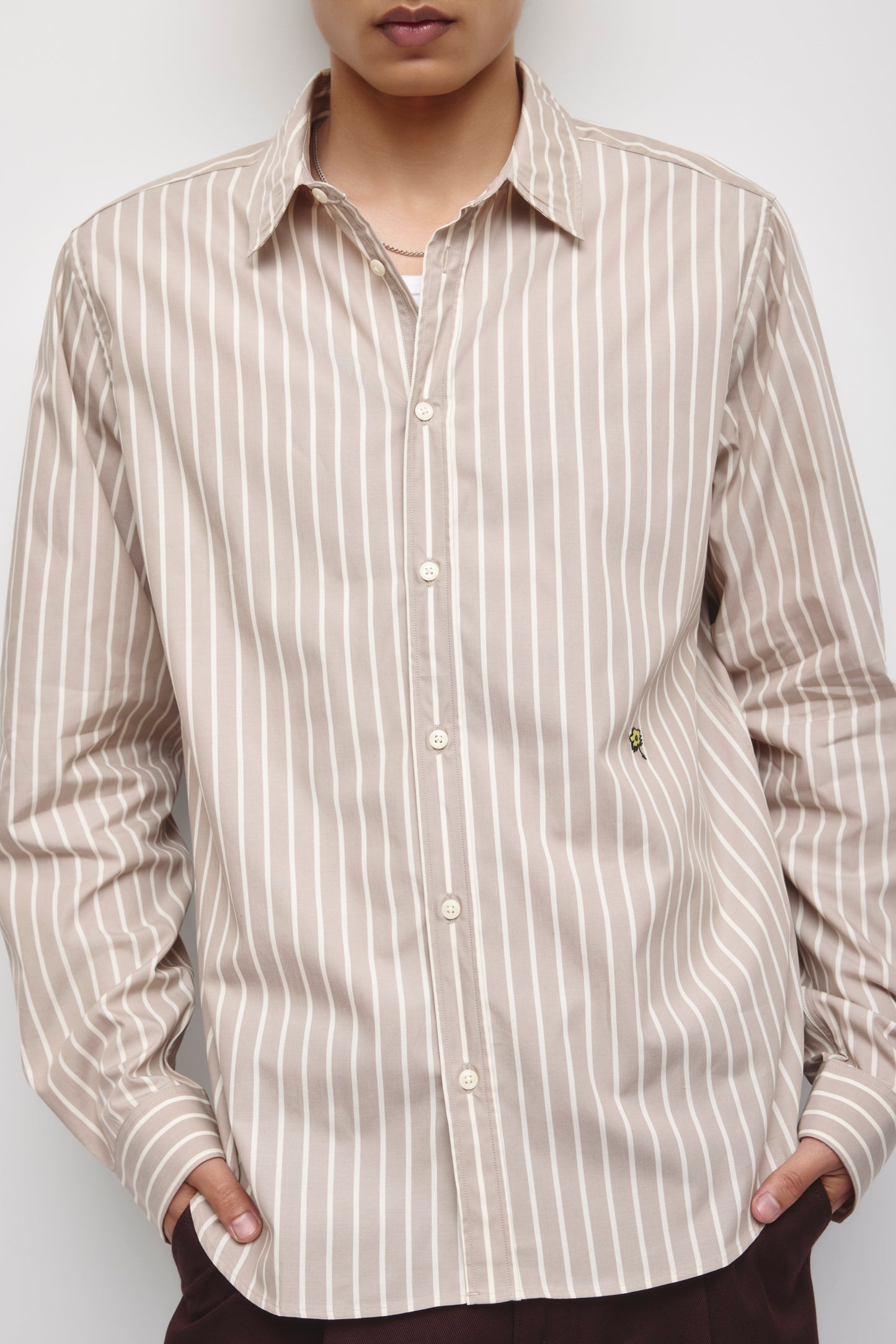 Men's Classic Stripe Shirt in Teak/Birch Stripe