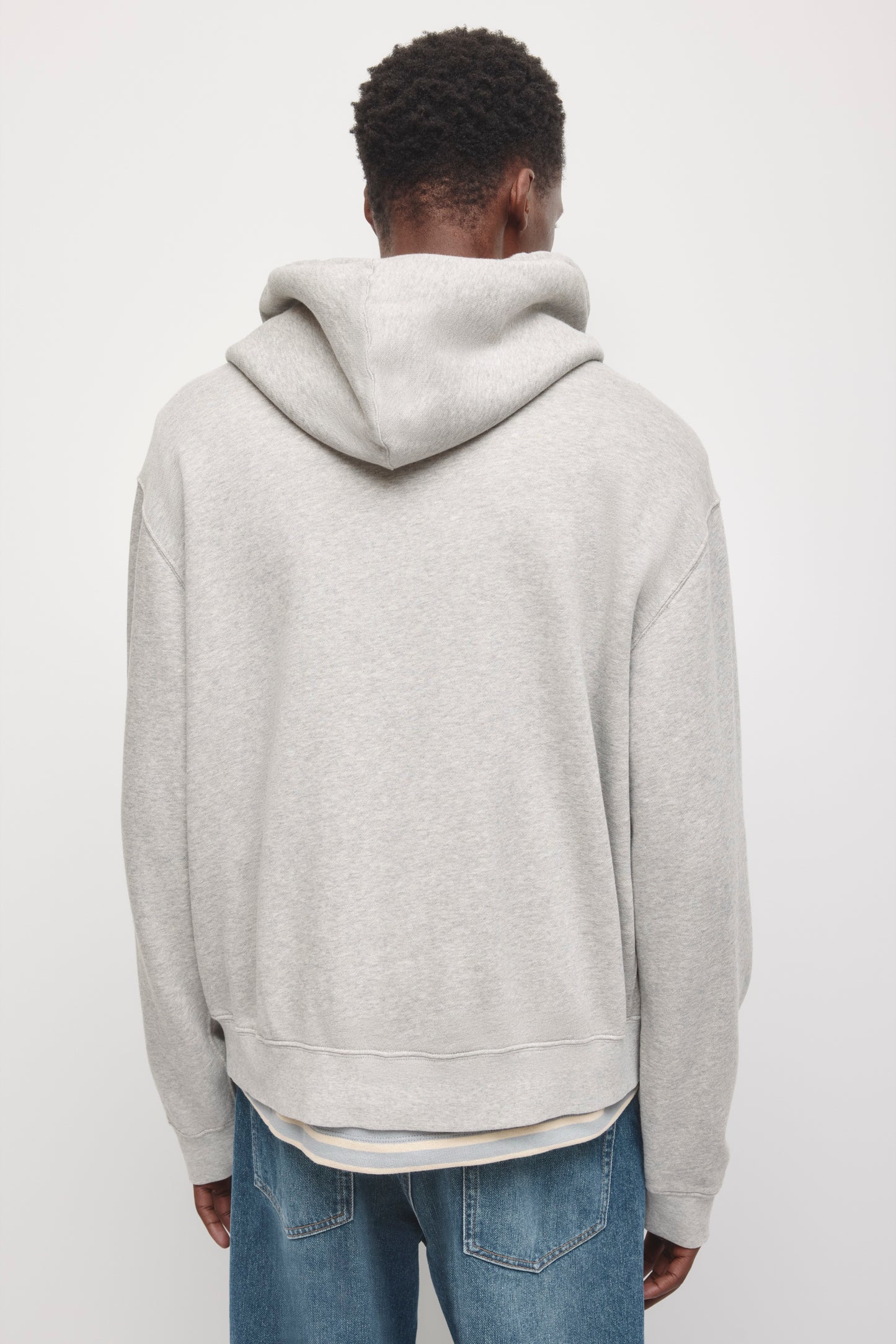 Men's Essential Short Full Zip Hoodie in Heather Grey