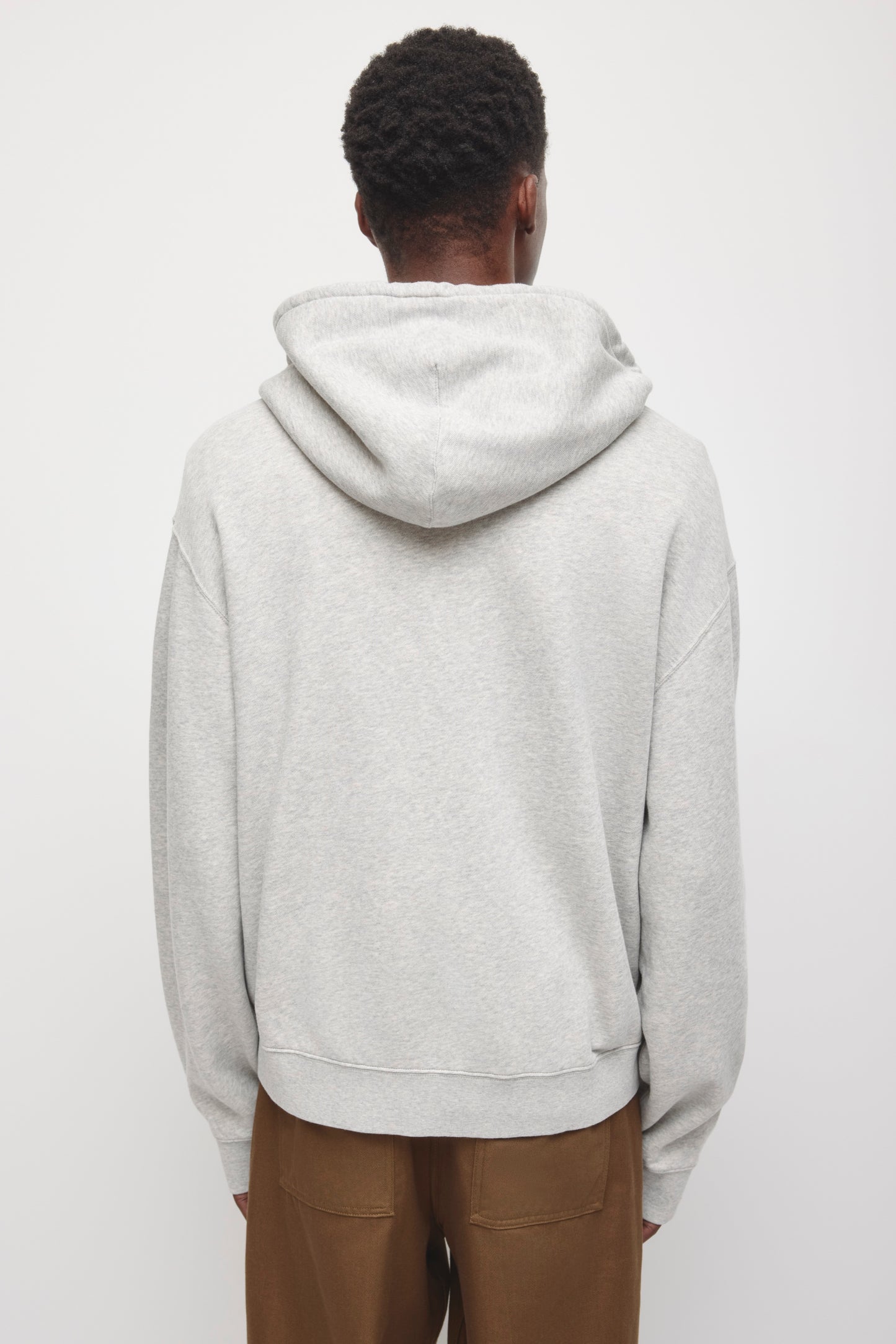 Men's Essential Short Full Zip Hoodie in Heather Grey/Navy