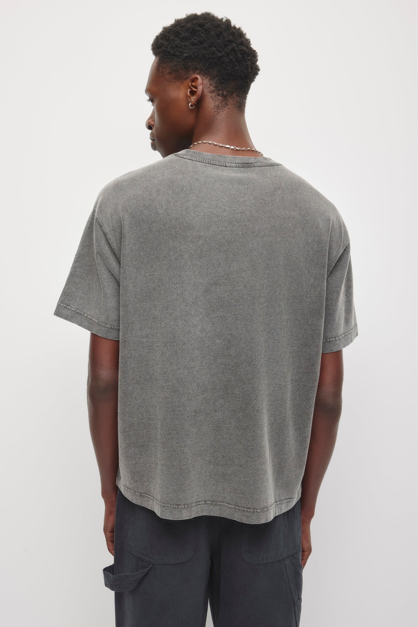Men's Fade out Crew  in Almost Black