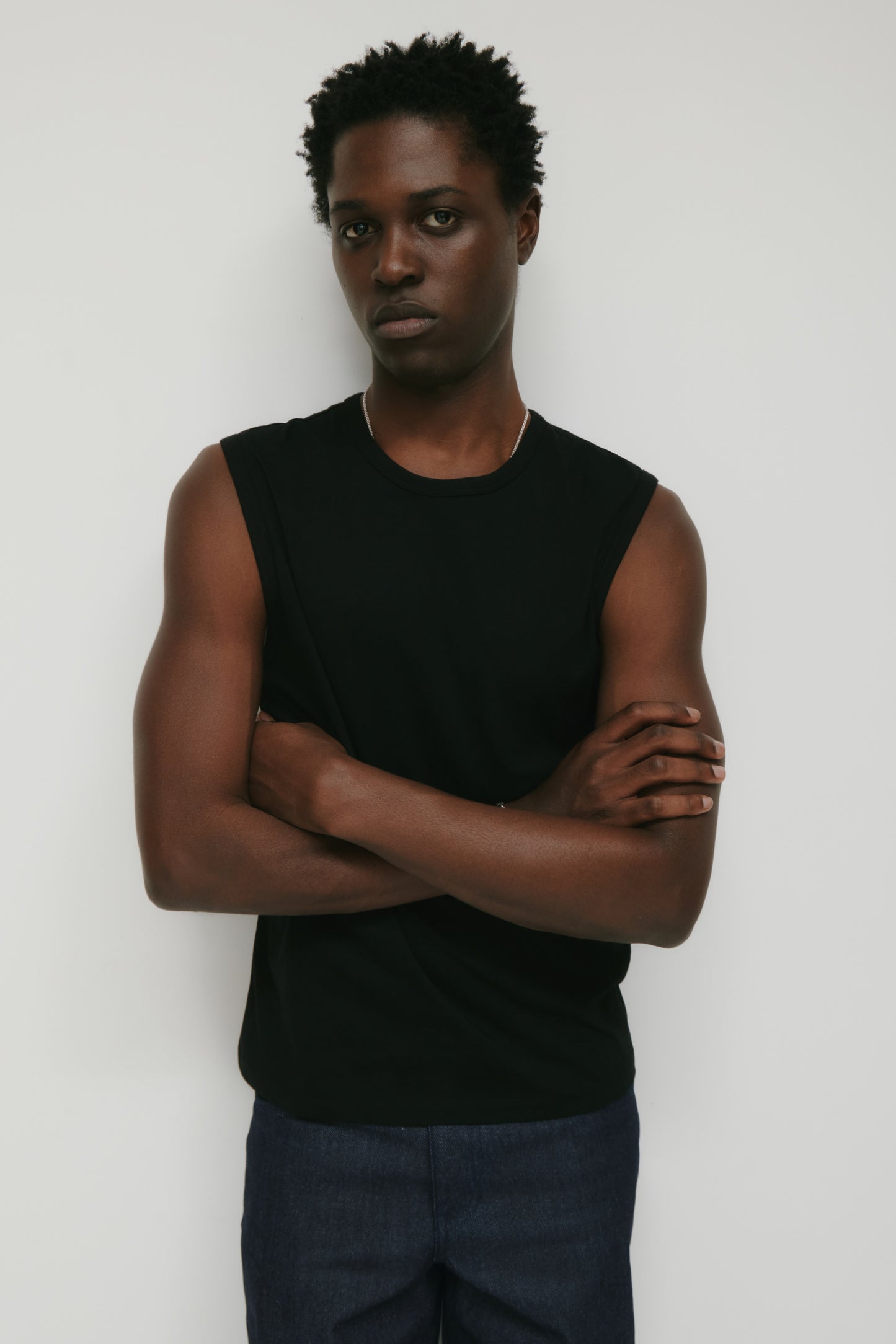 Men's Fitted Tank in Black