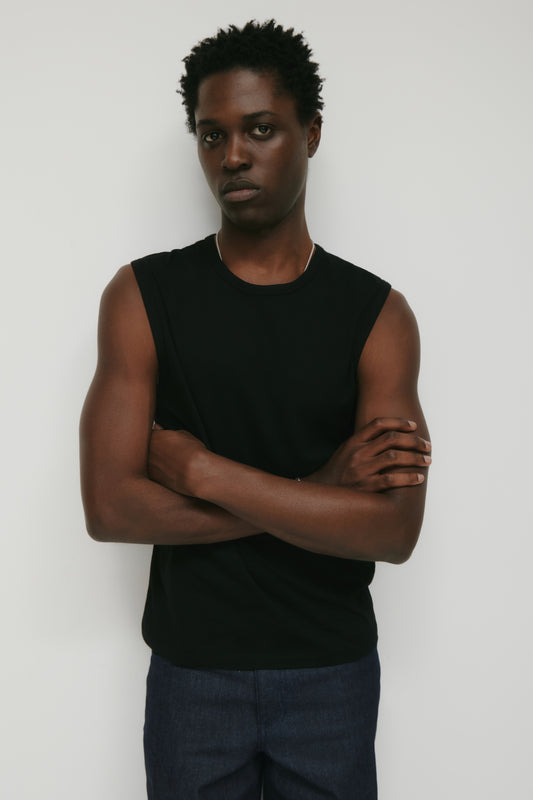 Men's Fitted Tank in Black