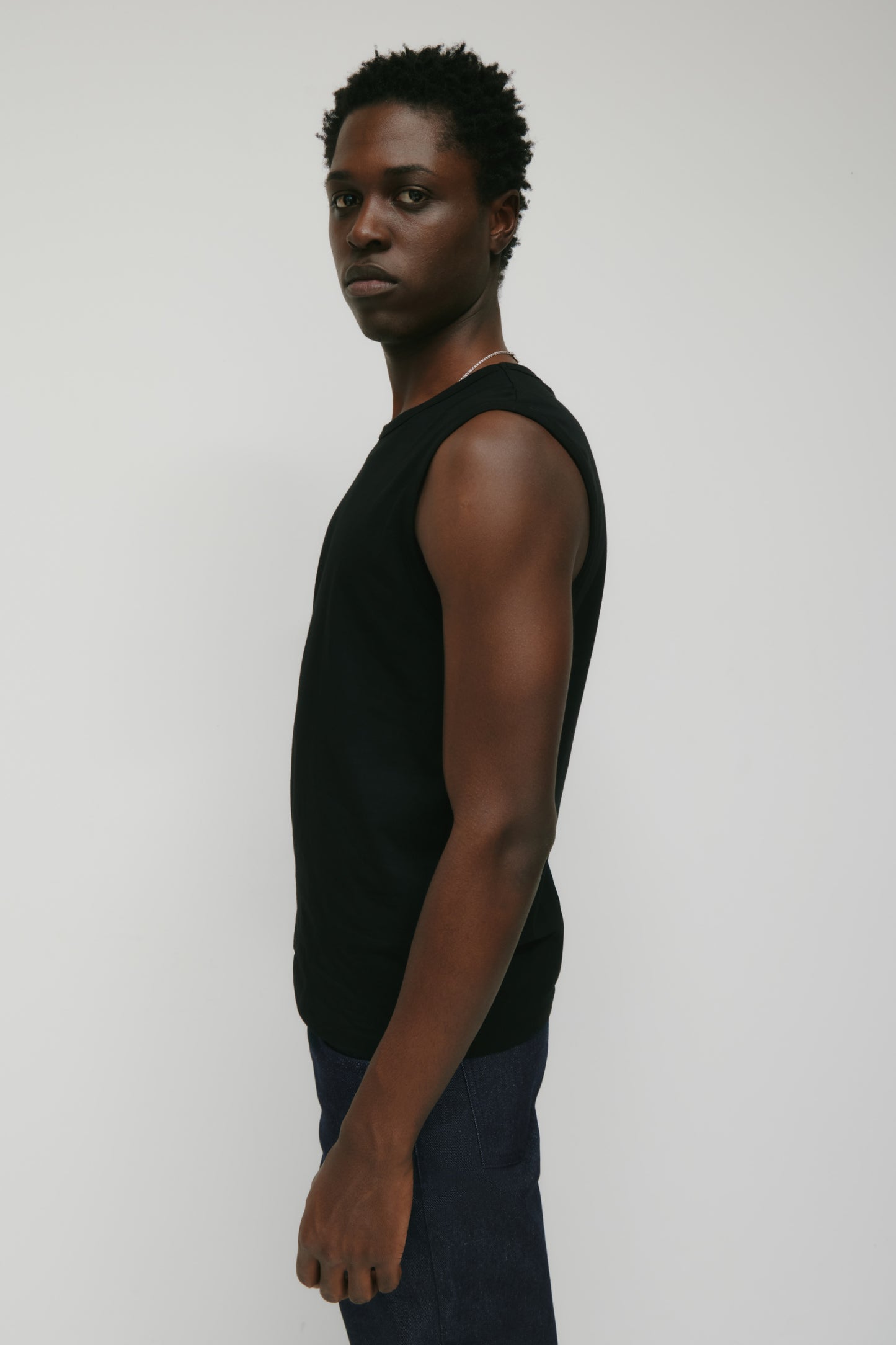 Men's Fitted Tank in Black