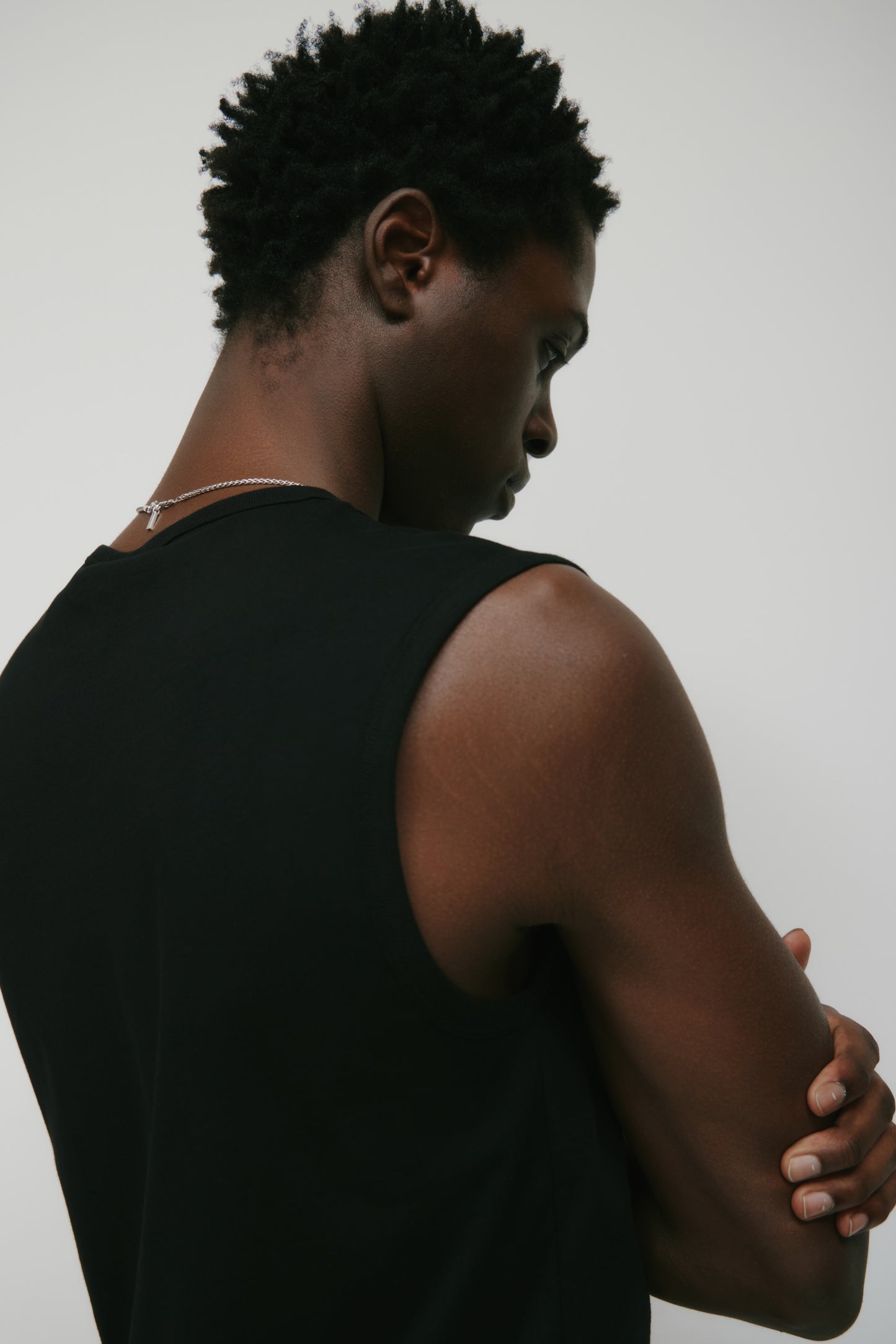 Men's Fitted Tank in Black