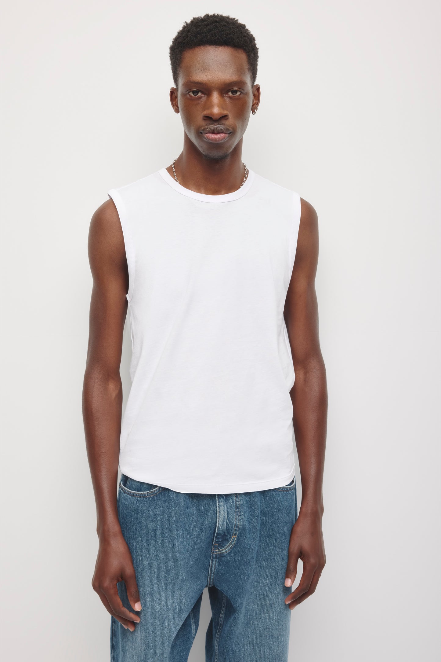 Men's Fitted Tank in White