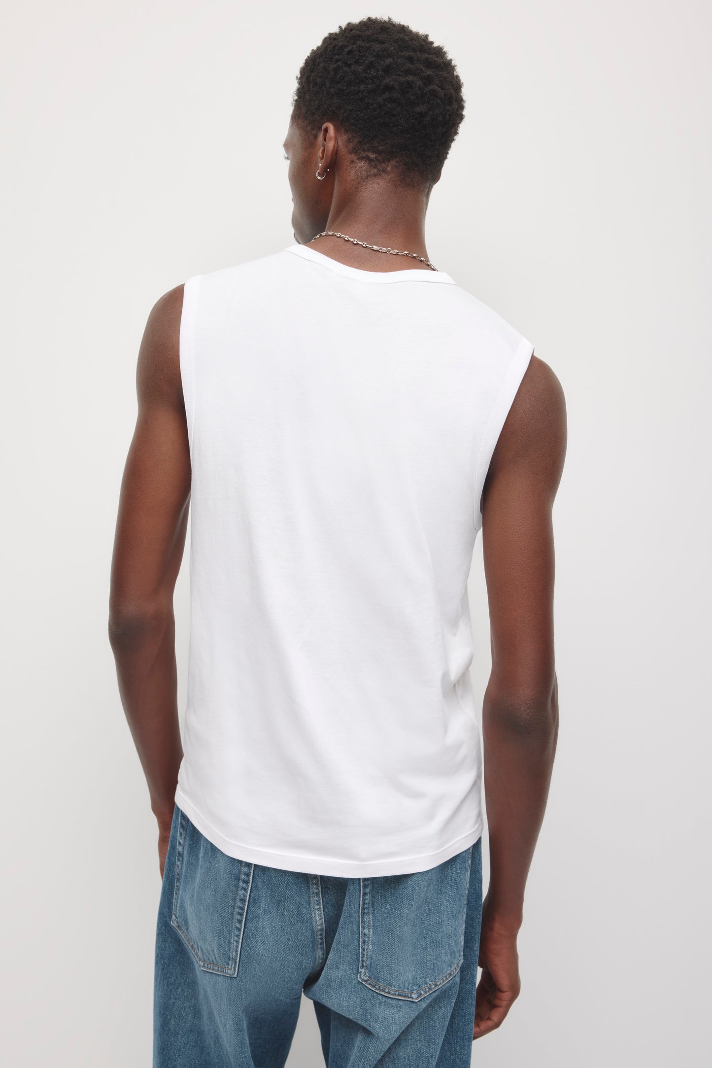 Men's Fitted Tank in White