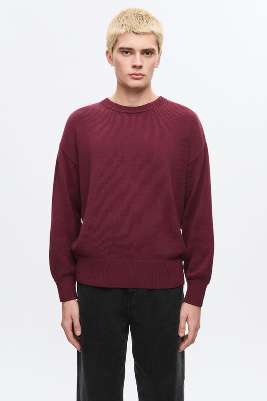 Men's Hamatah Sweater in Burgundy Melange
