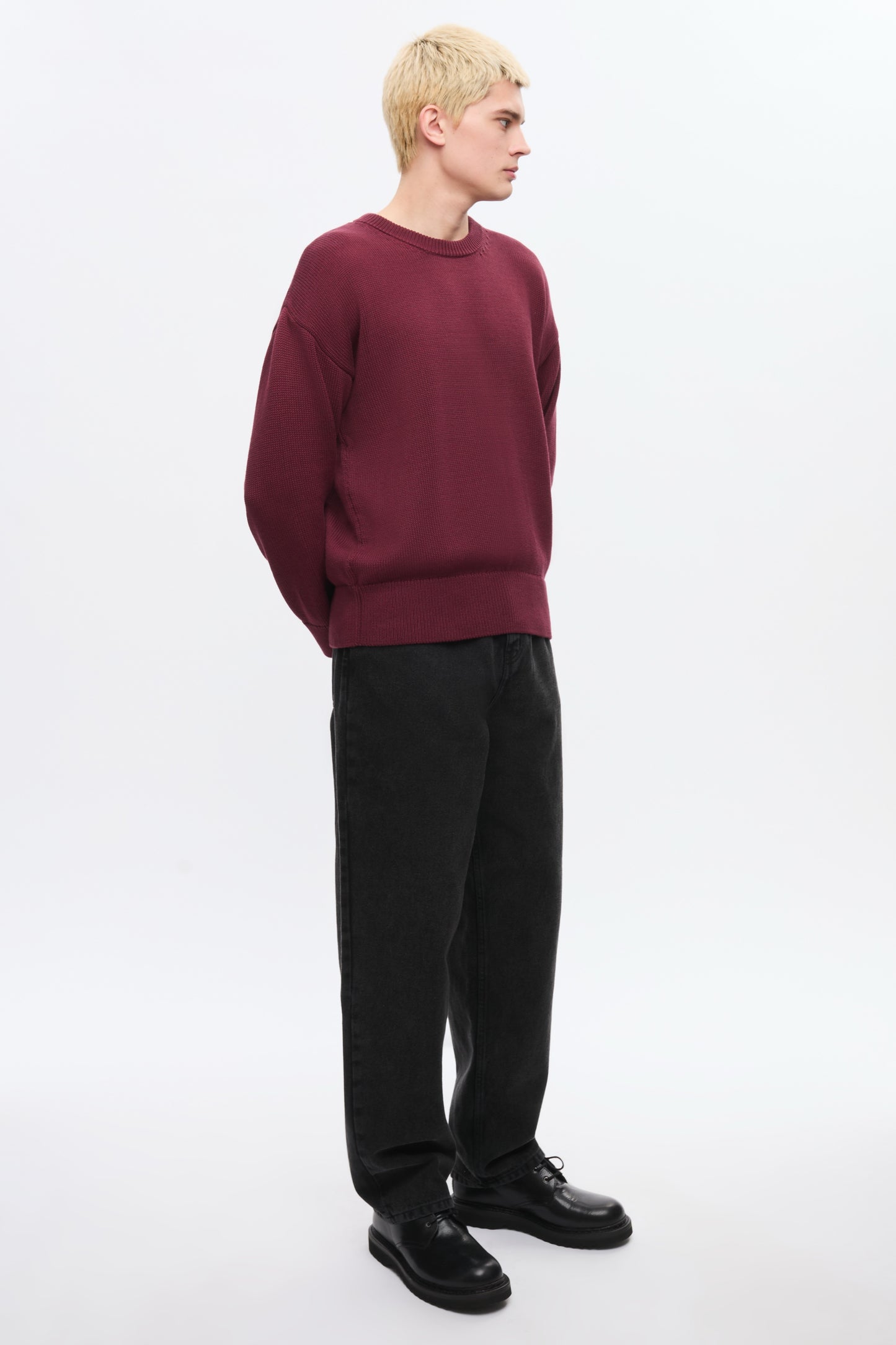 Men's Hamatah Sweater in Burgundy Melange