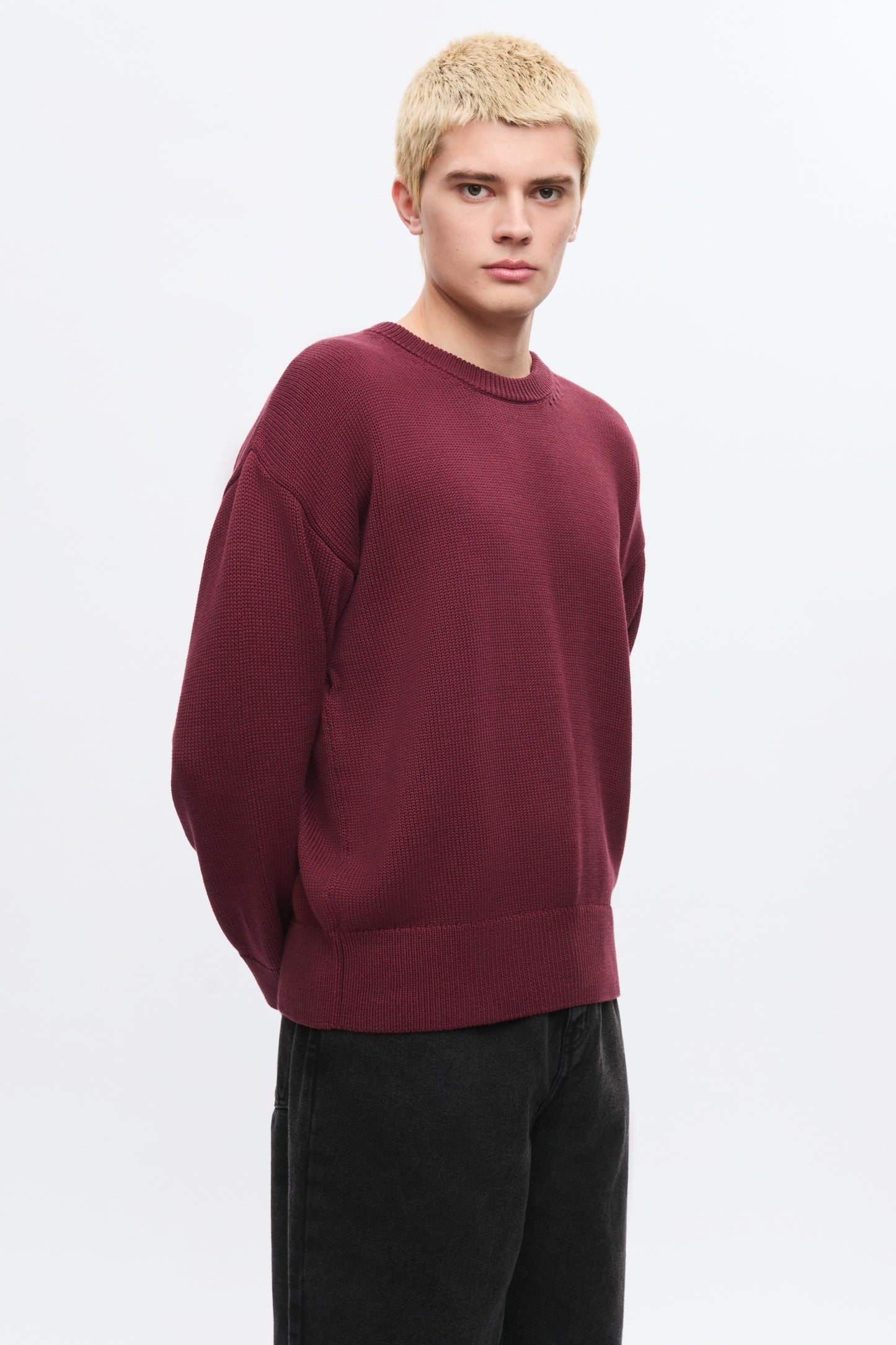 Men's Hamatah Sweater in Burgundy Melange