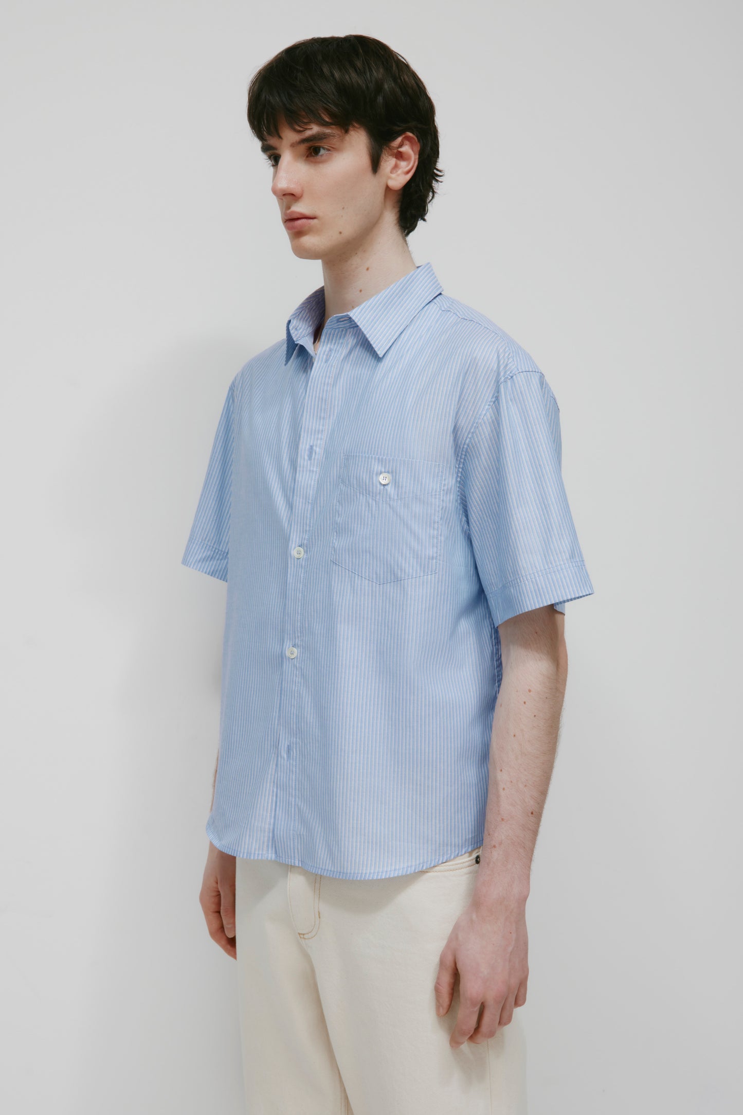 Men's Hawa Shirt in Blue/White Stripe