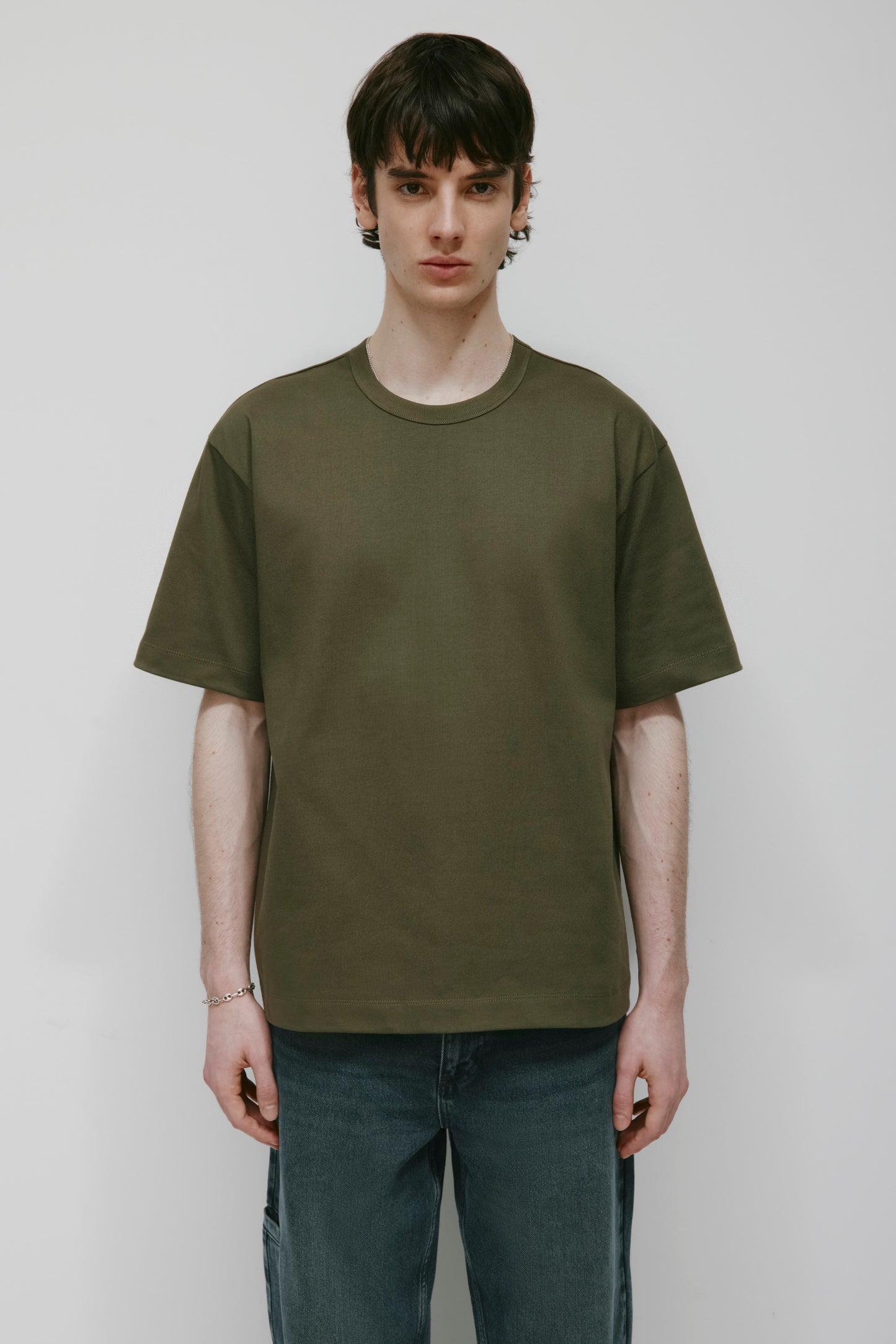 Men's Heavyweight Box Crew in Olive