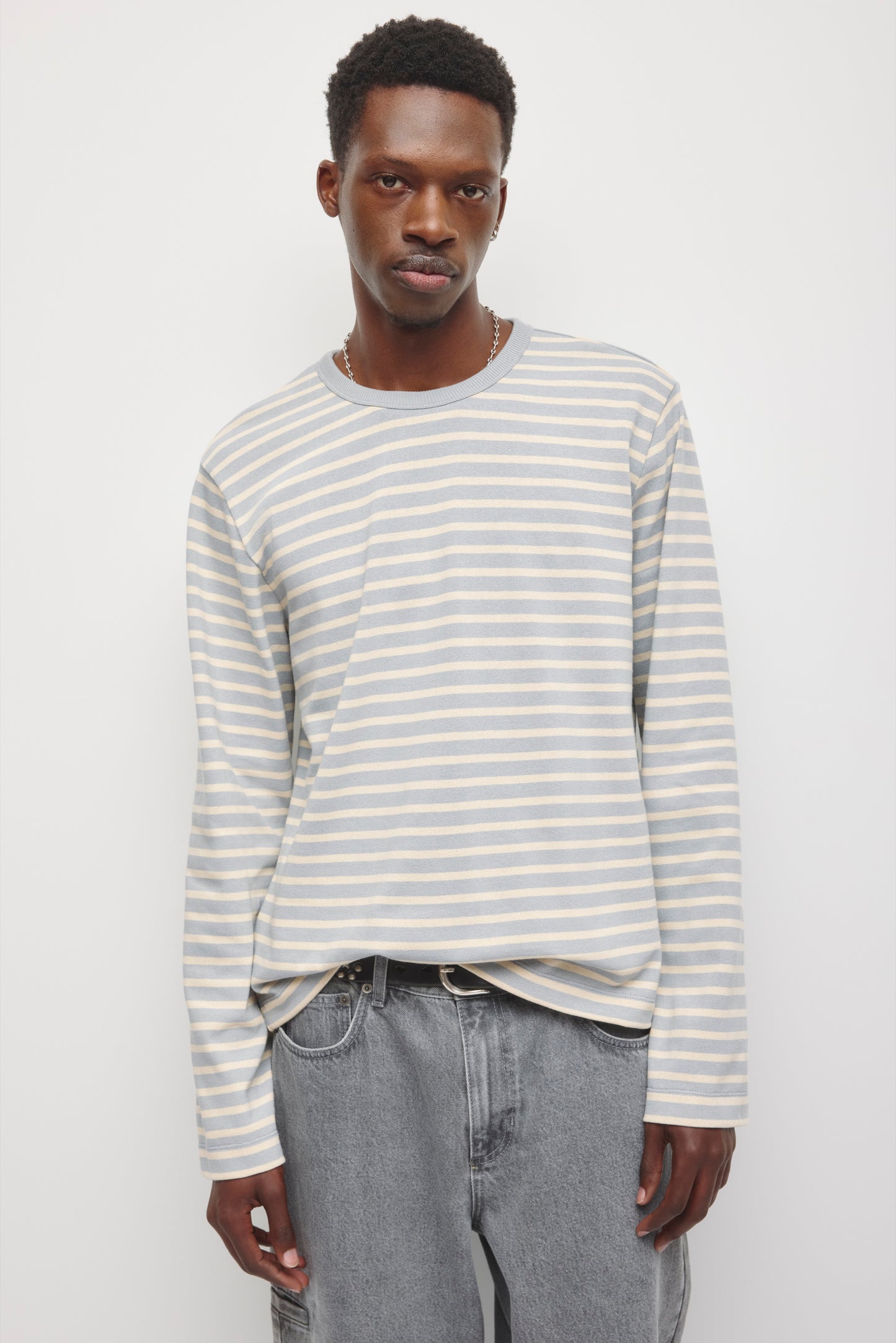 Men's Heavyweight Rib Longsleeve in Storm/Cream
