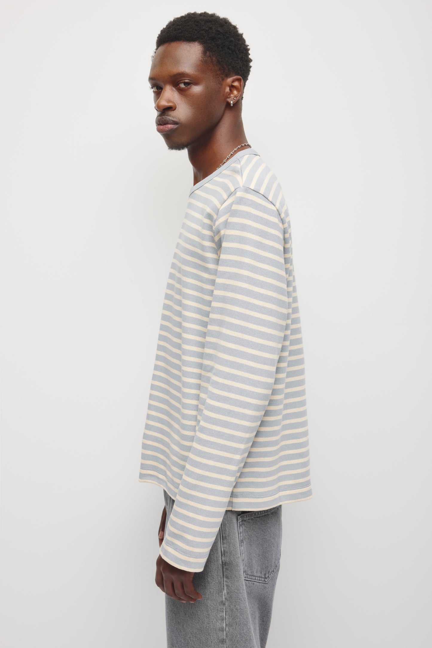 Men's Heavyweight Rib Longsleeve in Storm/Cream