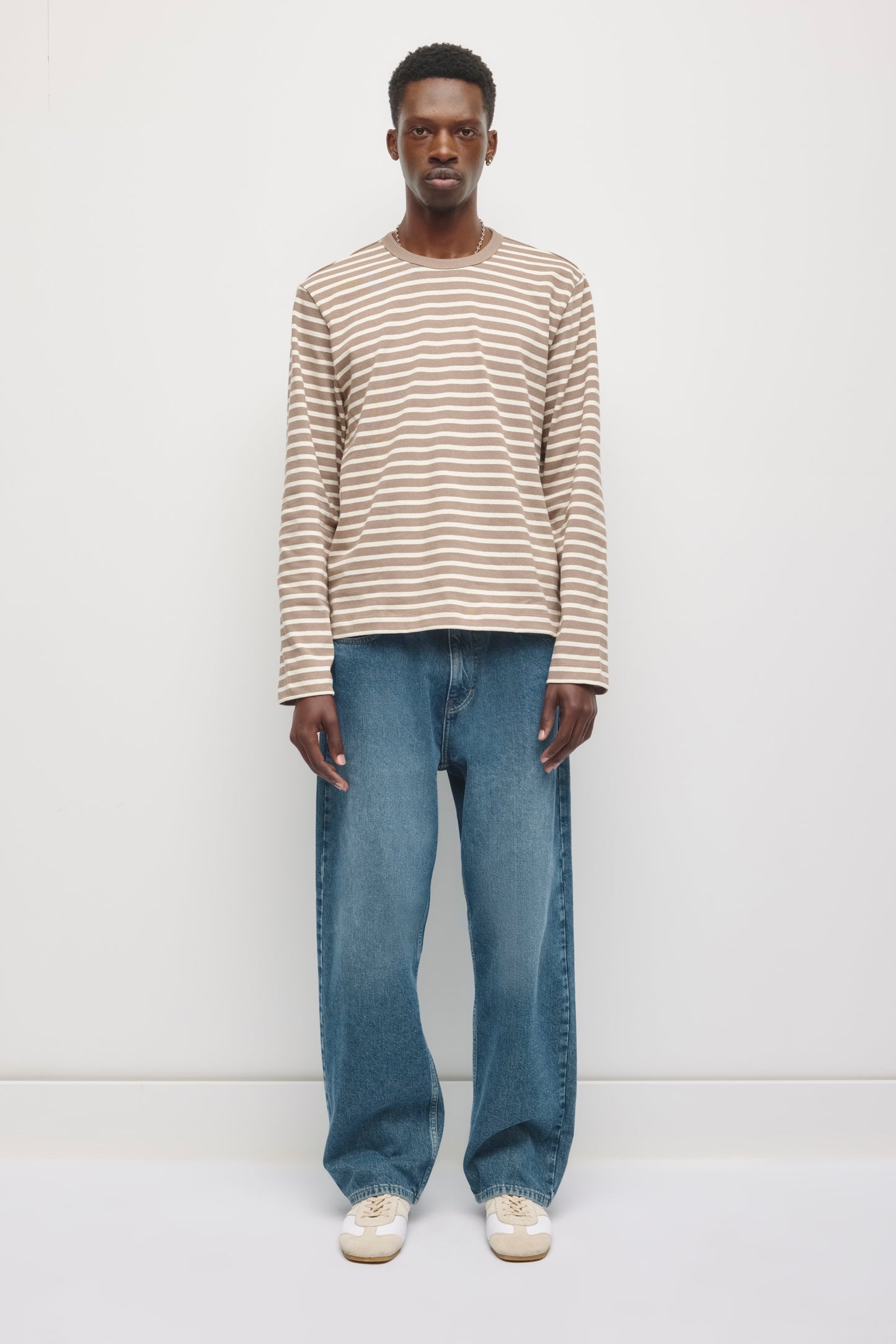 Men's Heavyweight Rib Longsleeve in Taupe/Birch
