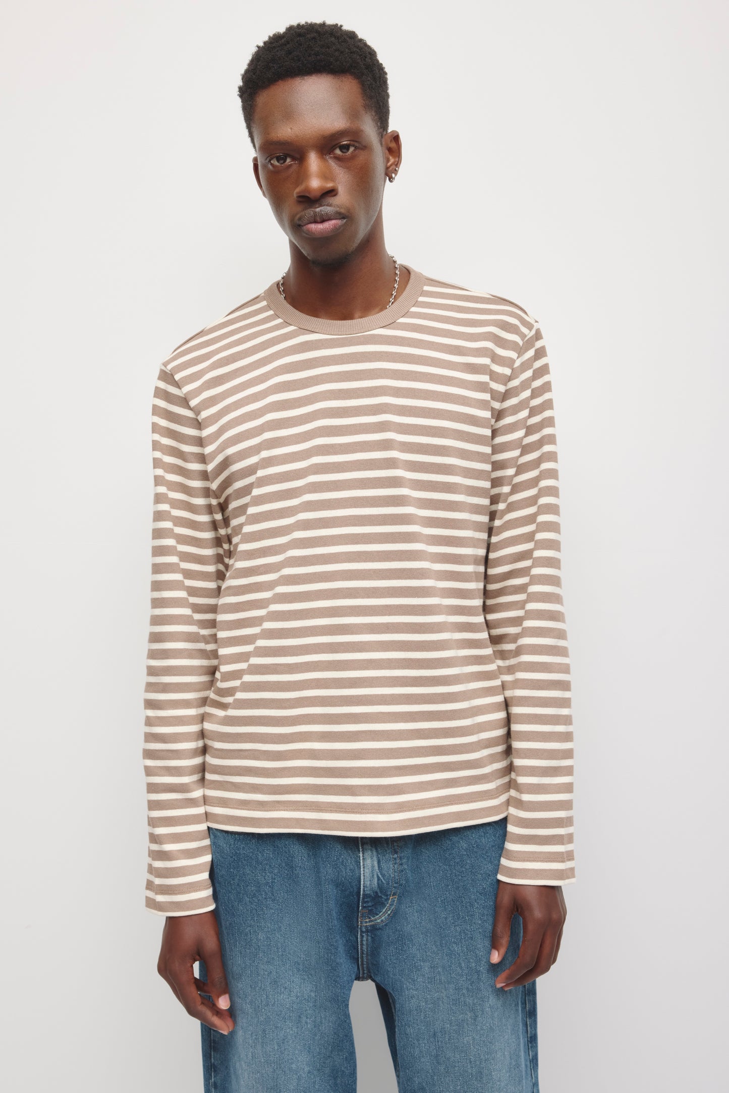 Men's Heavyweight Rib Longsleeve in Taupe/Birch