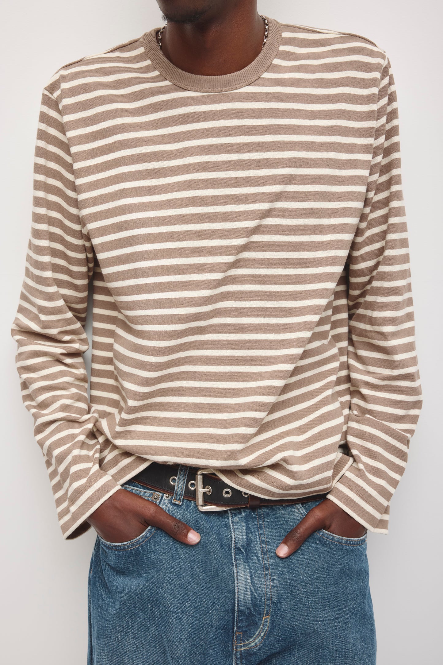 Men's Heavyweight Rib Longsleeve in Taupe/Birch