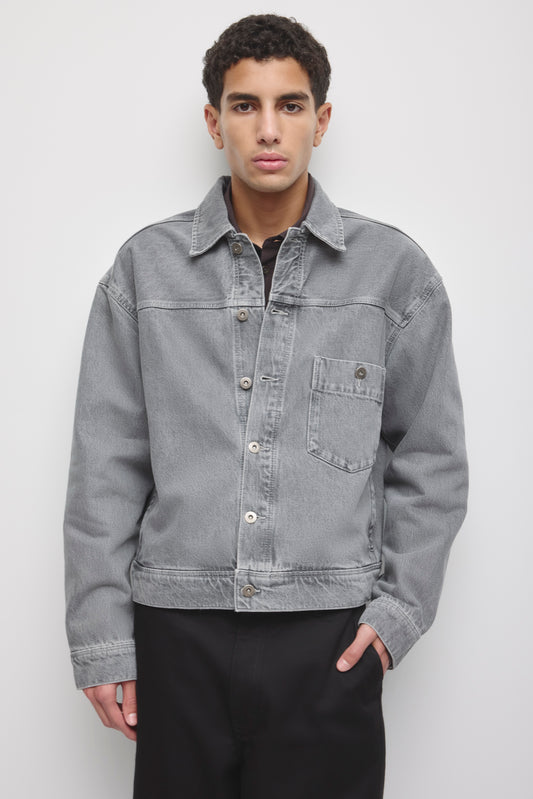 Men's Lammah Denim Jacket in Light Grey Wash