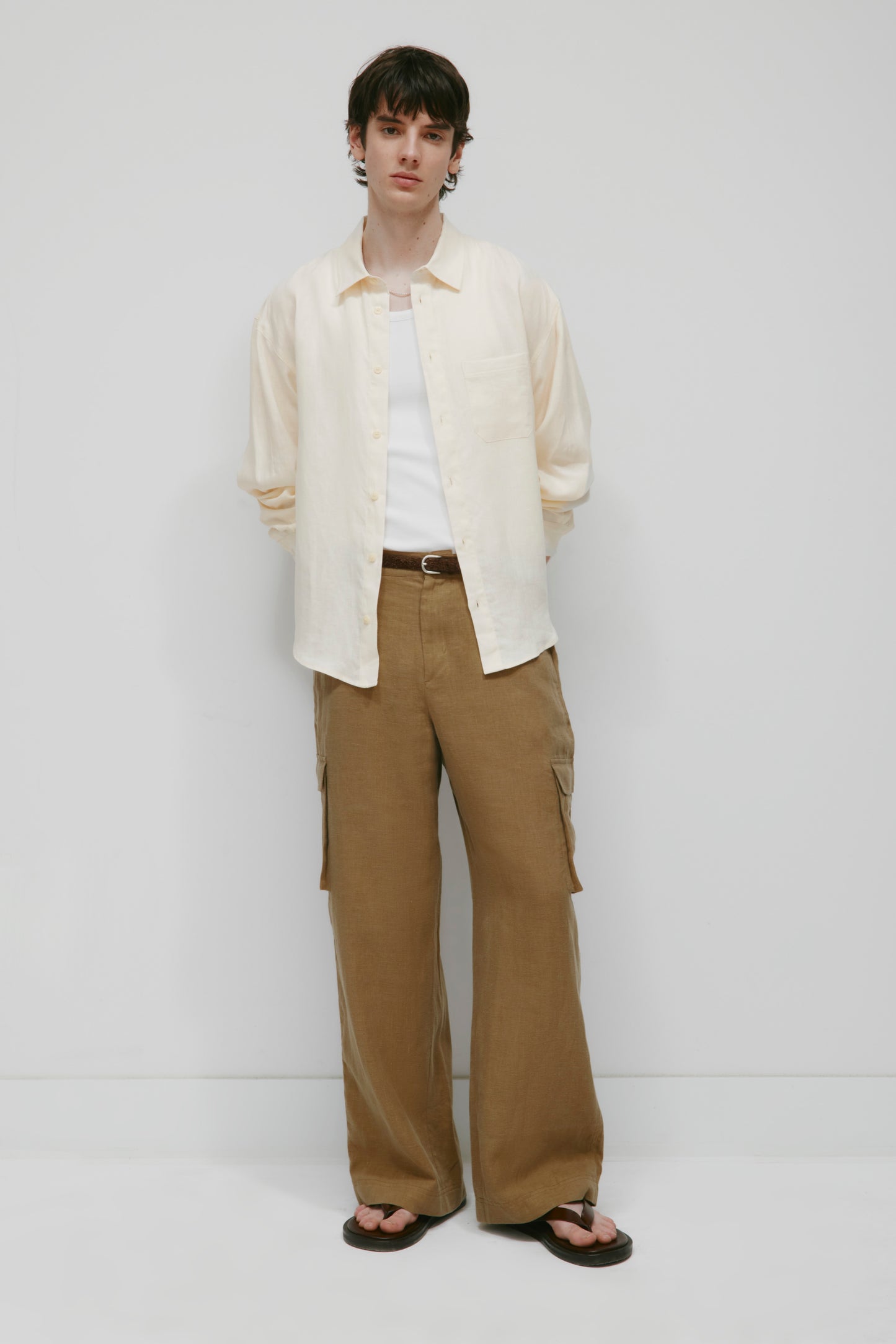 Men's Sila Linen Cargo Pant in Otter