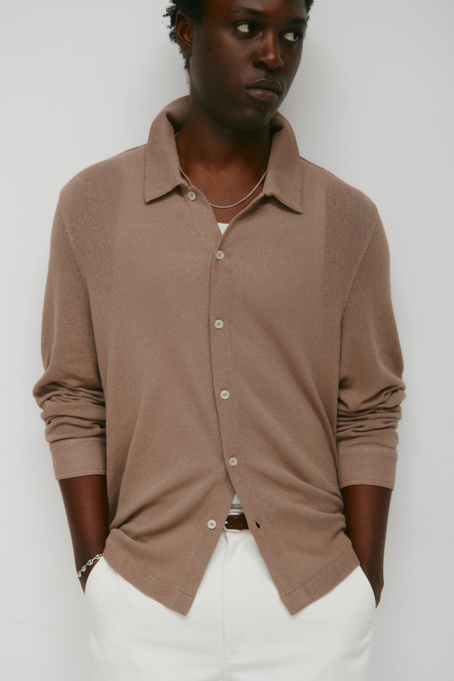 Men's Luxor Jersey Shirt in Taupe