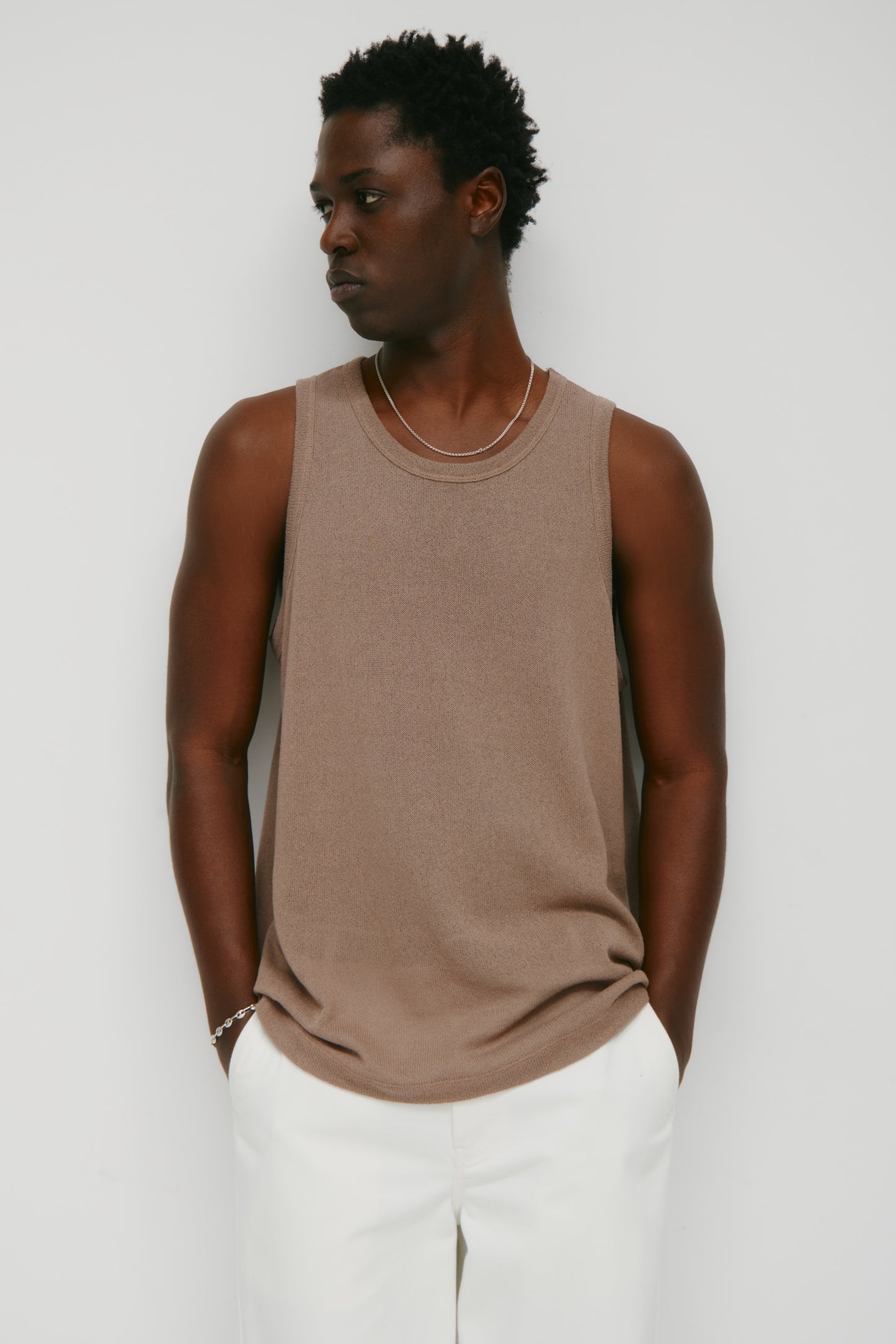 Men's Luxor Jersey Tank in Taupe